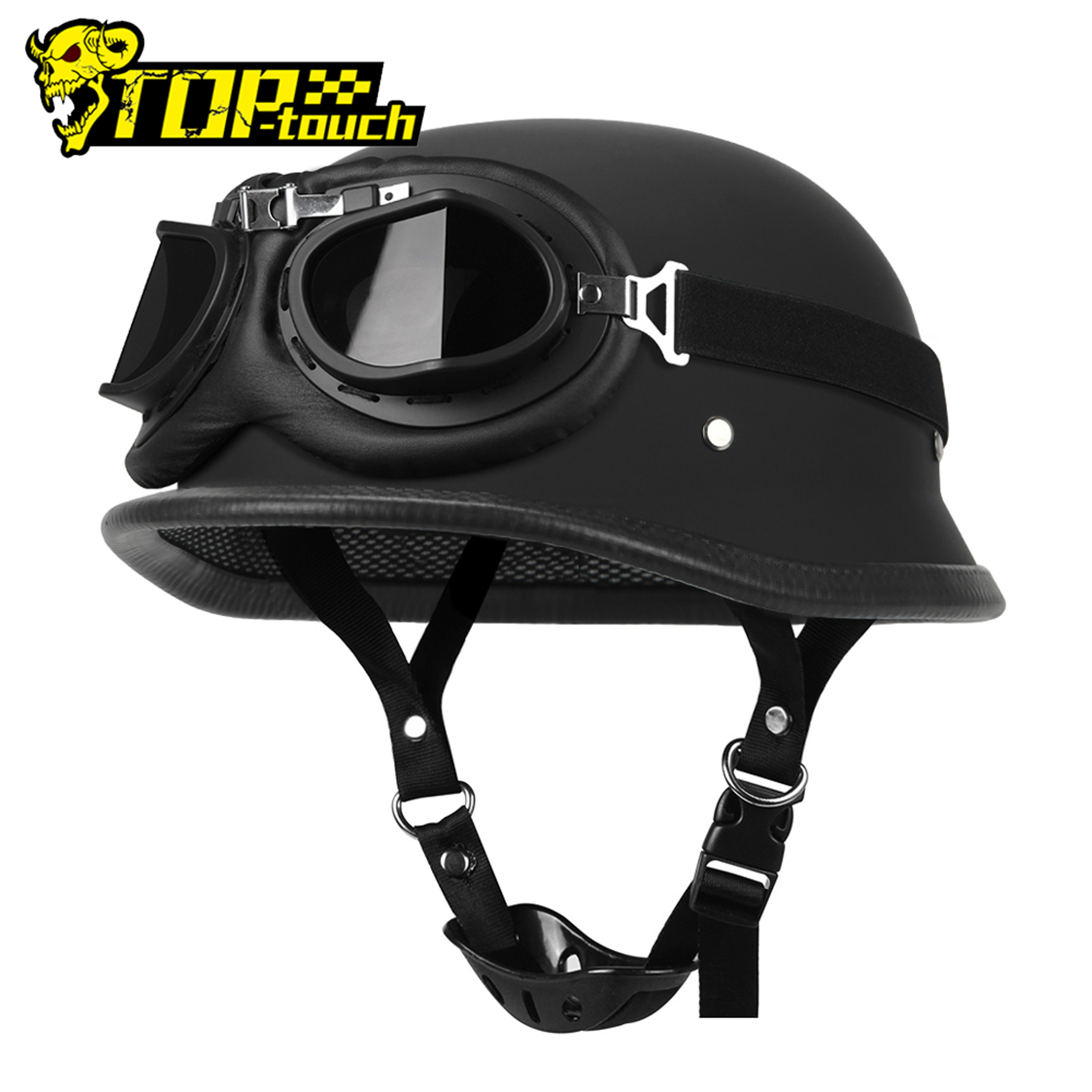 German Leather Vintage Motorcycle Helmet Half Open Face Biker Casco Moto Helmet Pilot Style 0