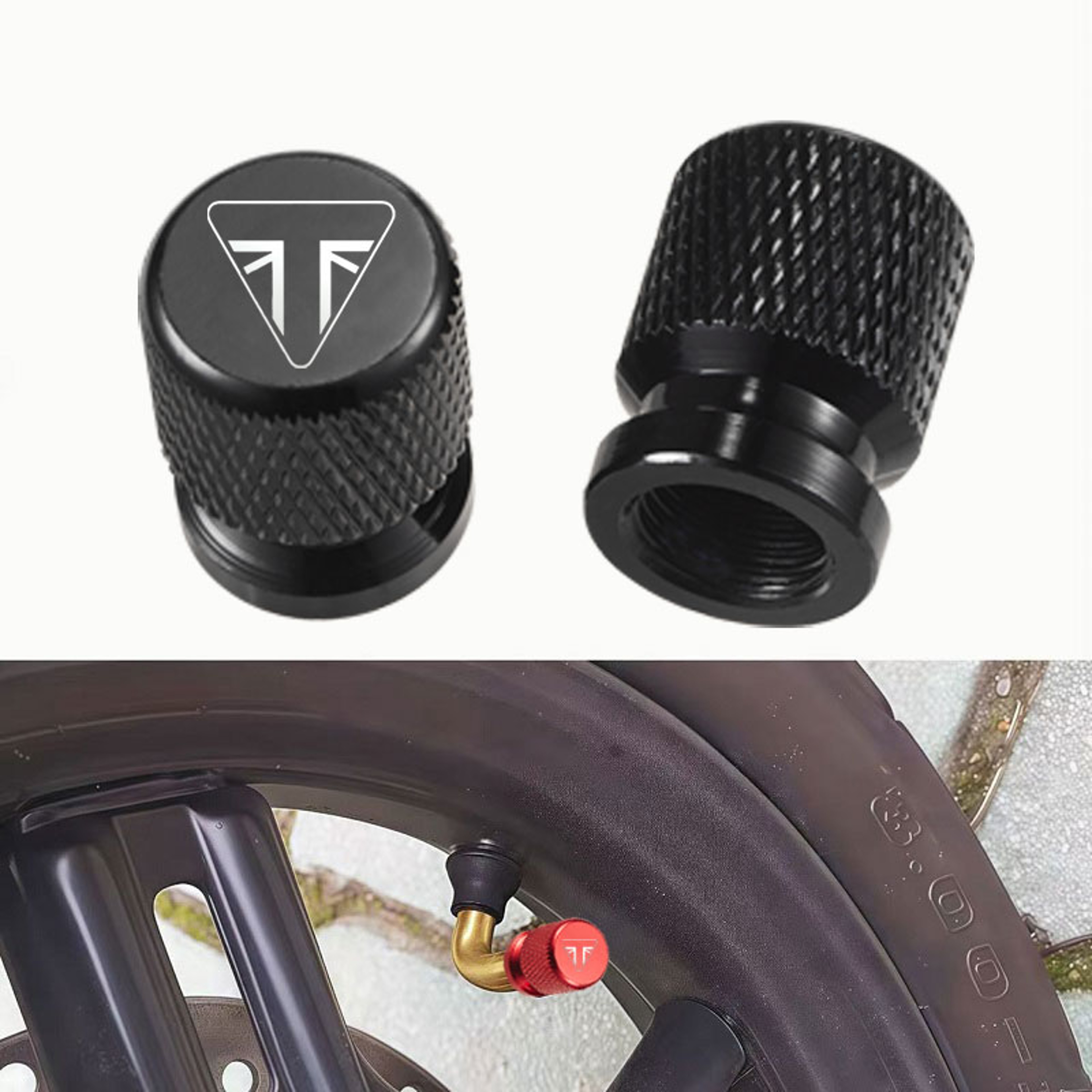 Tire Valve Air Port Stem Cover Caps, New Motorcycle Accessories, for Triumph Riders – view 1