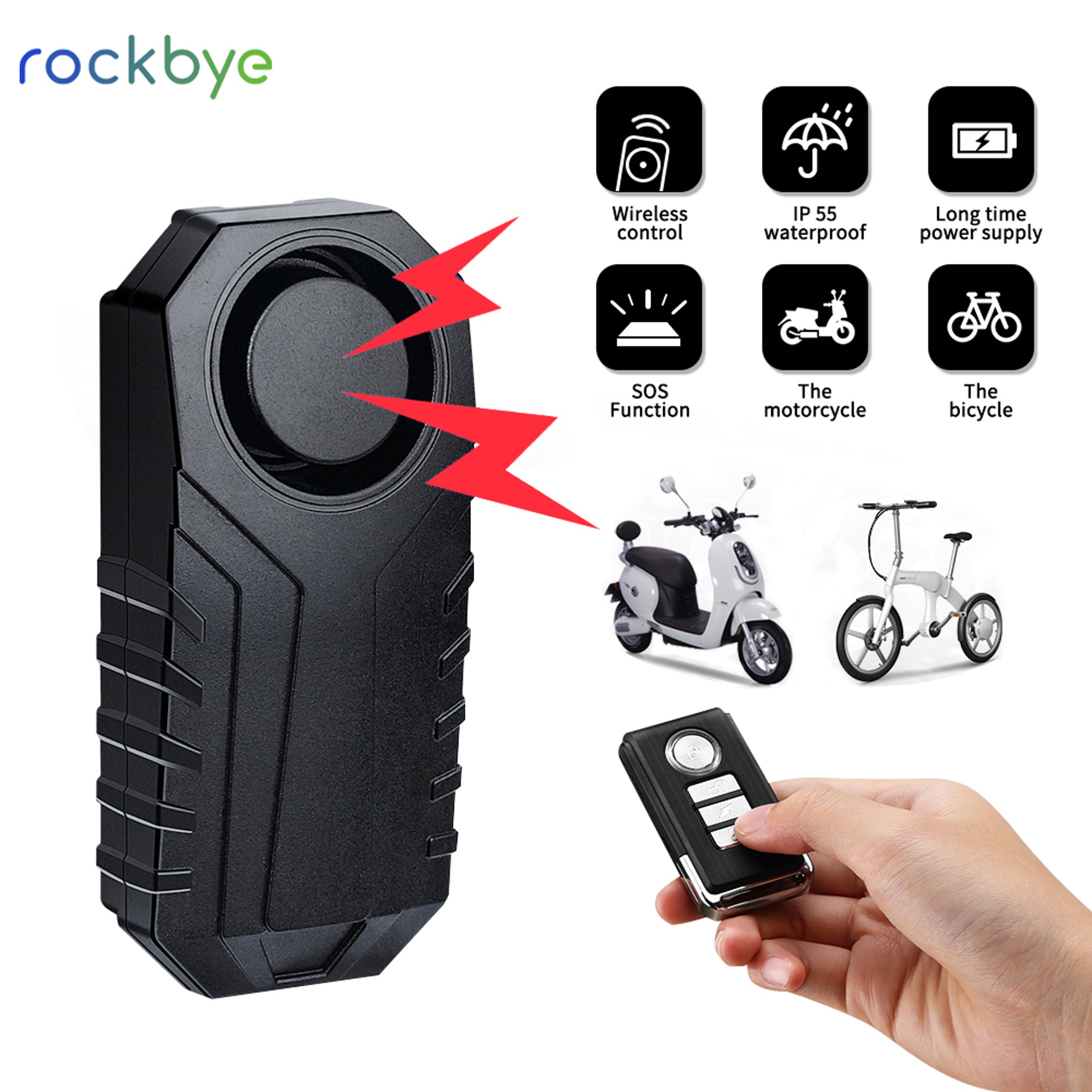 Wireless Remote Bike Lock Rockbye Bicycle Alarm Motorcycle Anti Theft Security Lock Outdoor Cycling 0