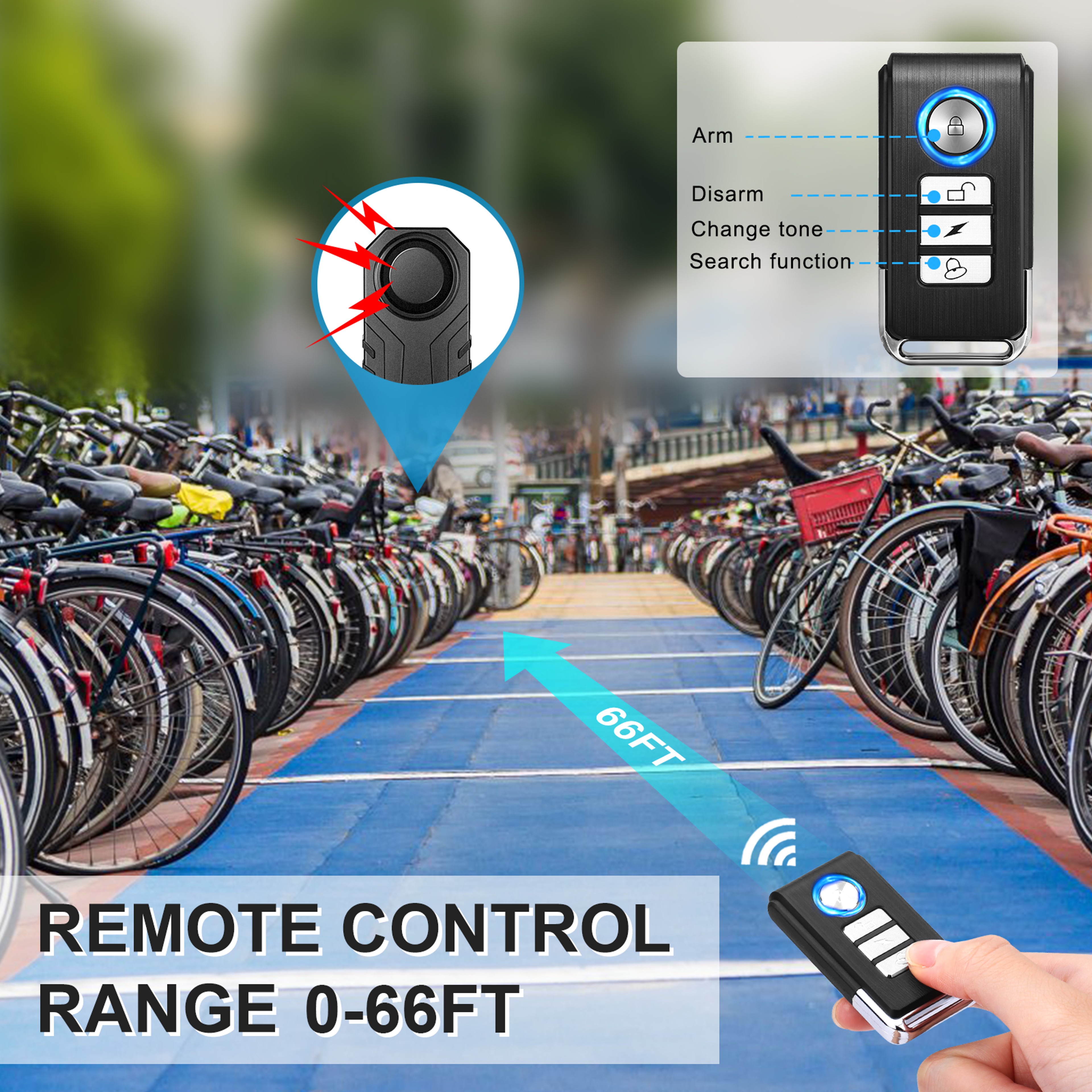 Wireless Remote Bike Lock Rockbye Bicycle Alarm Motorcycle Anti Theft Security Lock Outdoor Cycling 1