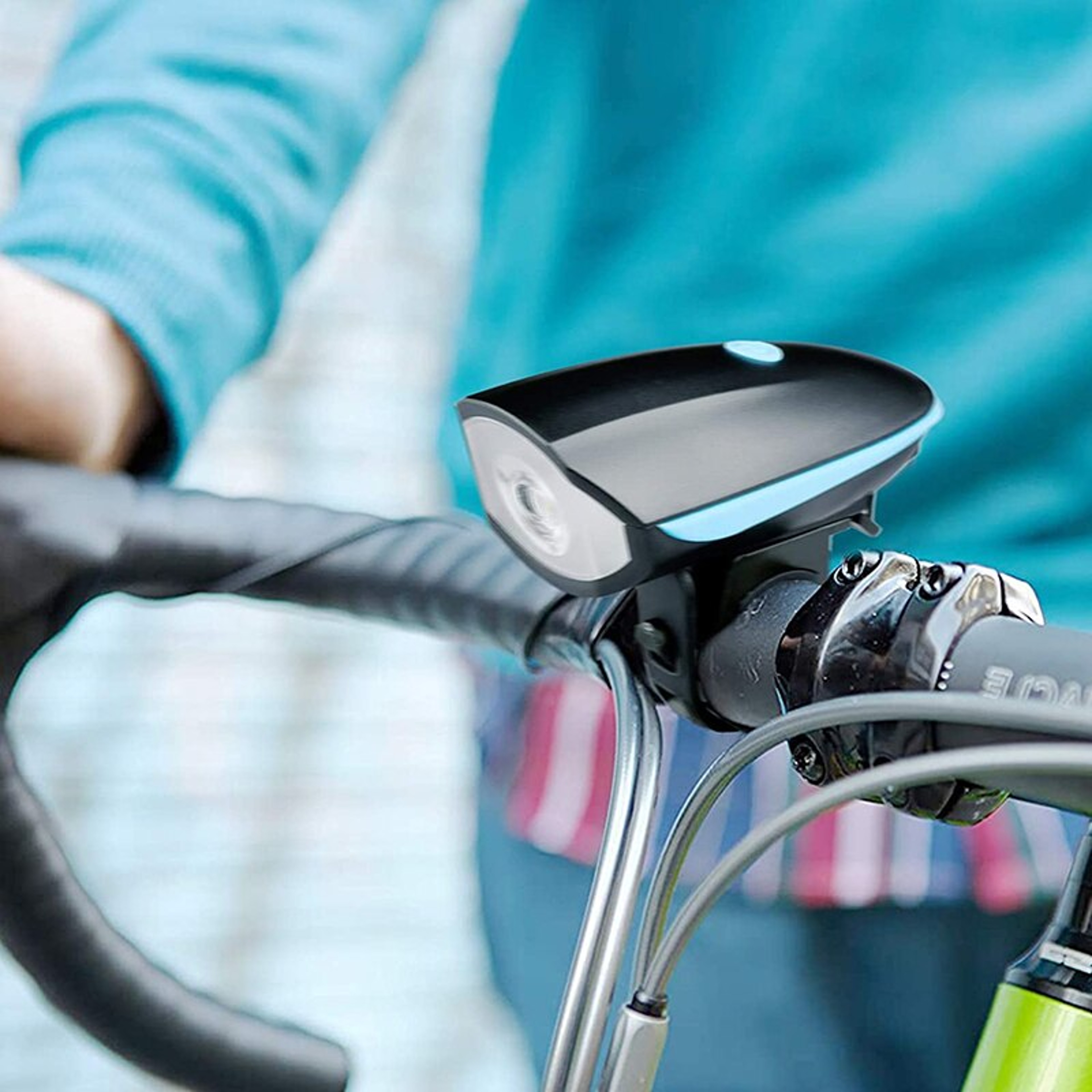 USB LED Waterproof Bicycle Light, Black Bike Horn Headlight for Outdoor and Mountain Rides – view 5