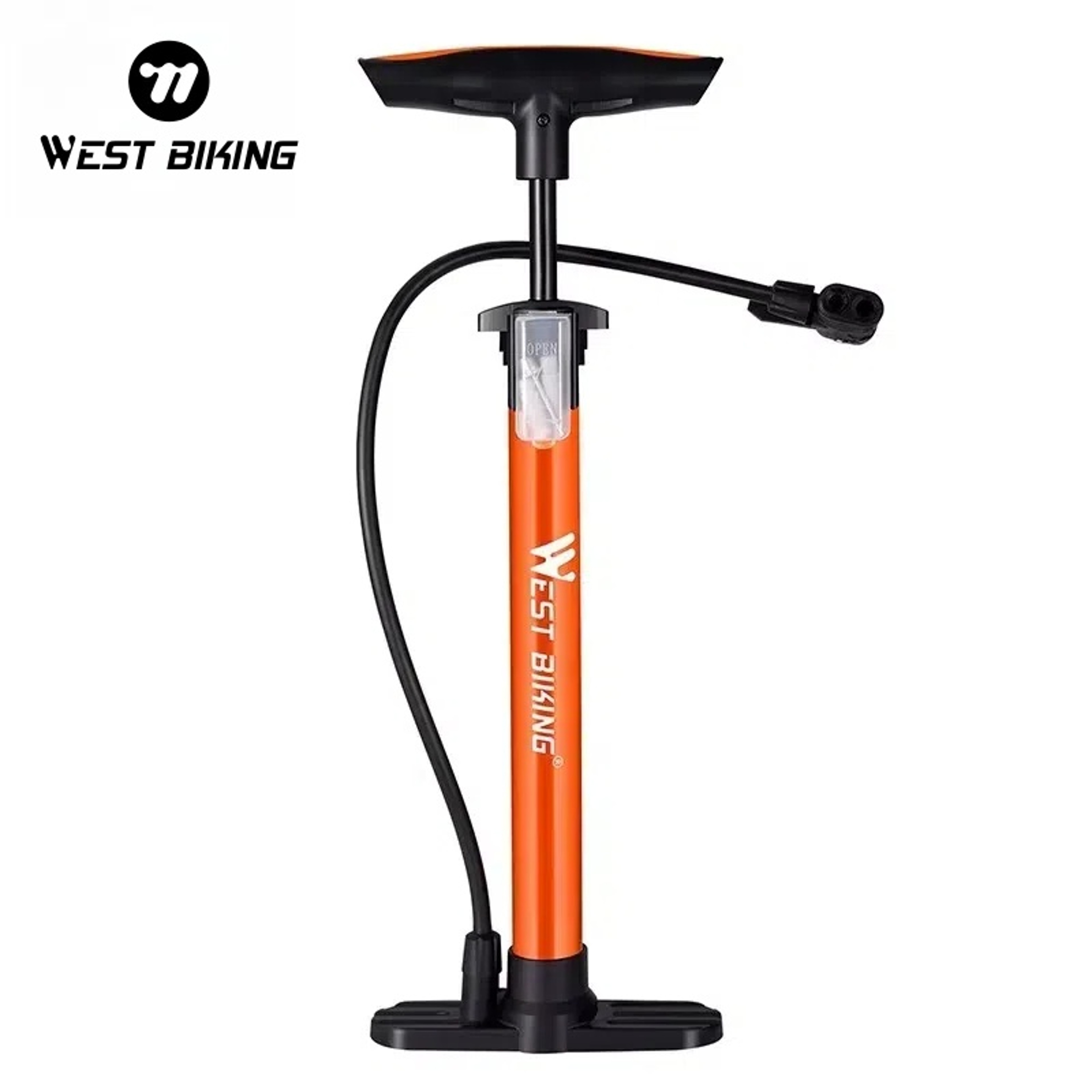 Cycling Floor Pump, High Pressure Air Pump, Schrader Presta Tire Ball Motorcycle Inflator – view 1