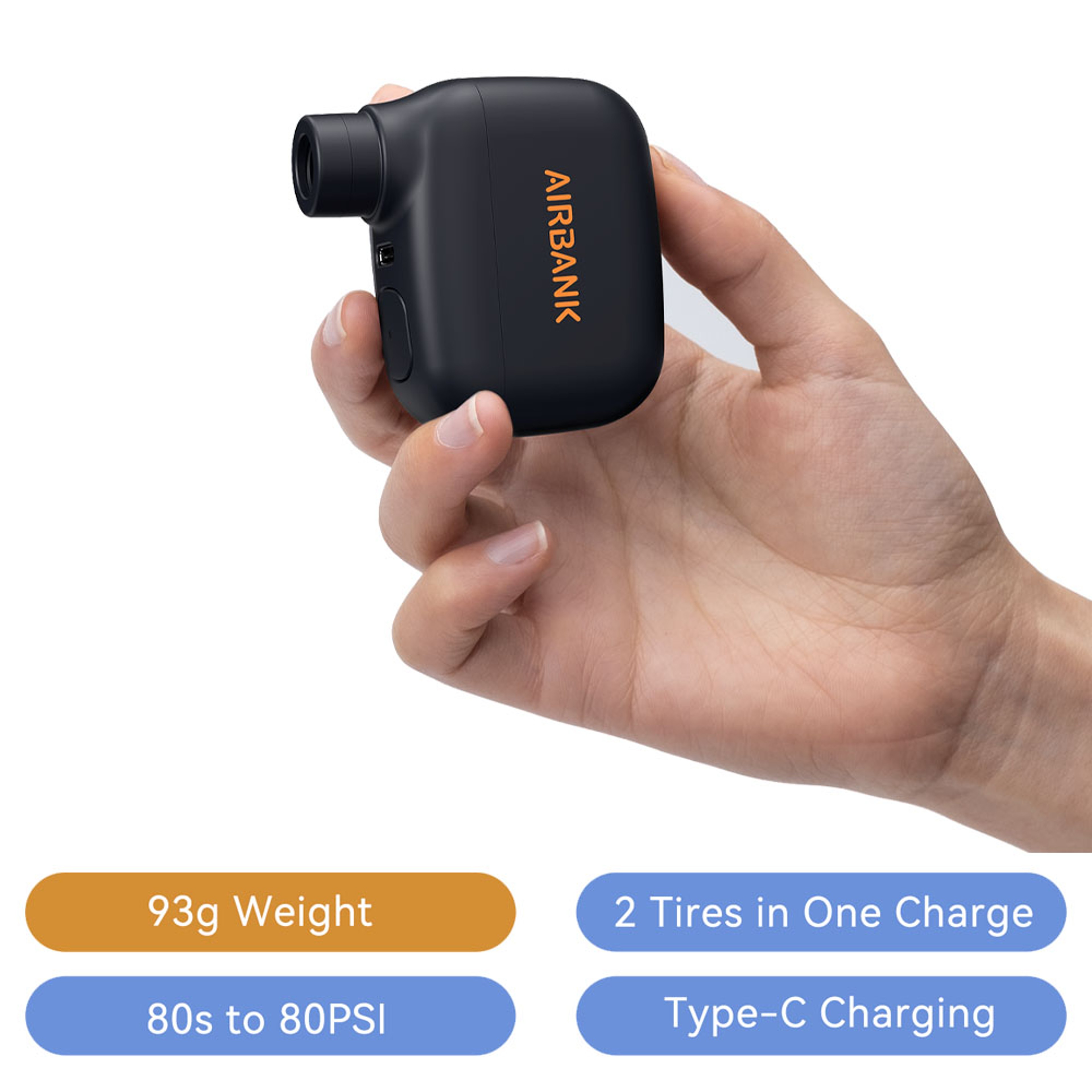 Mini Electric Bike Pump Pocket SE, Fast Charging Cordless Air Pump, Presta Schrader Valve Tire Inflator, Portable – view 1