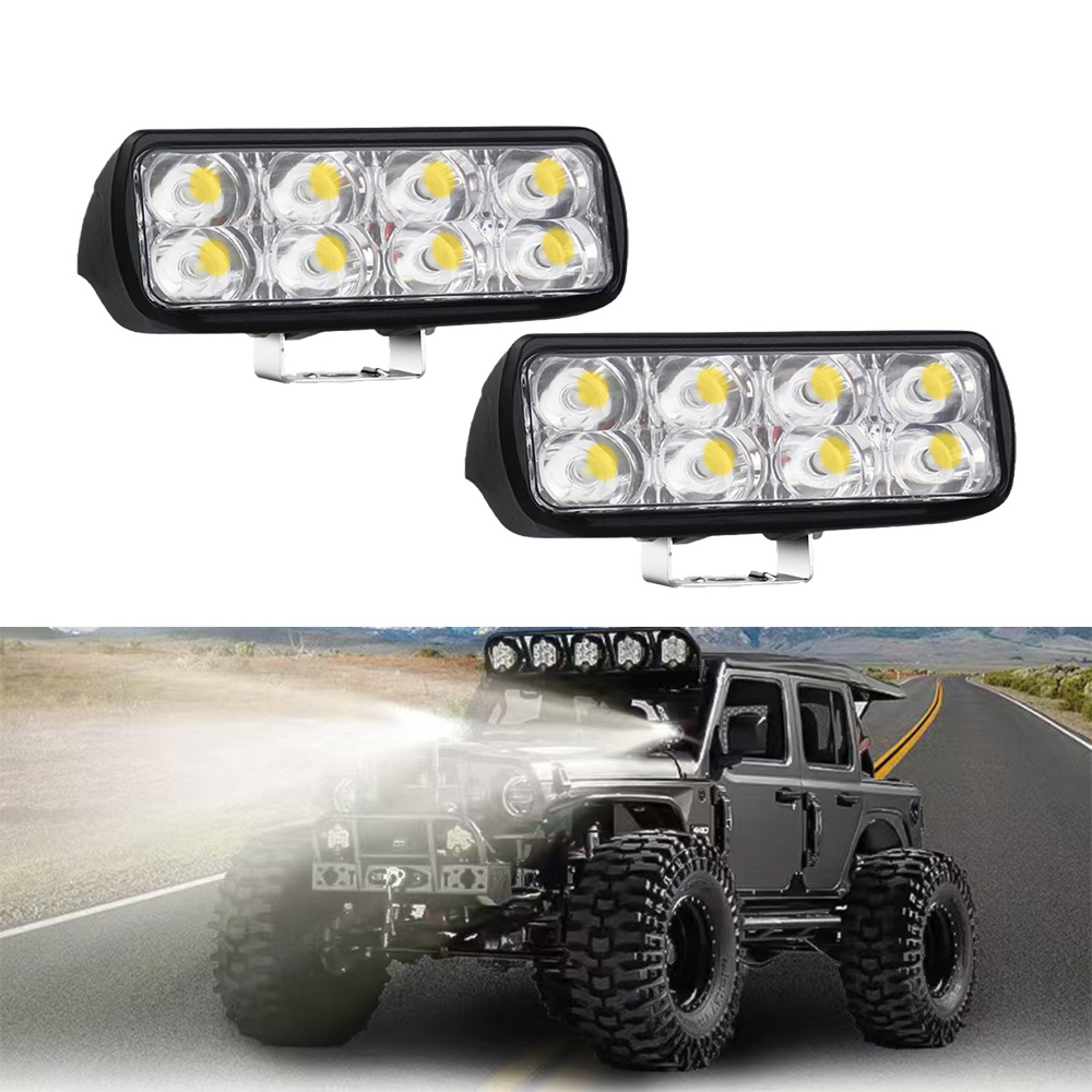 Waterproof LED Light Bar Floodlight Spotlight Work Lamp For Truck Jeep SUV Boat 0