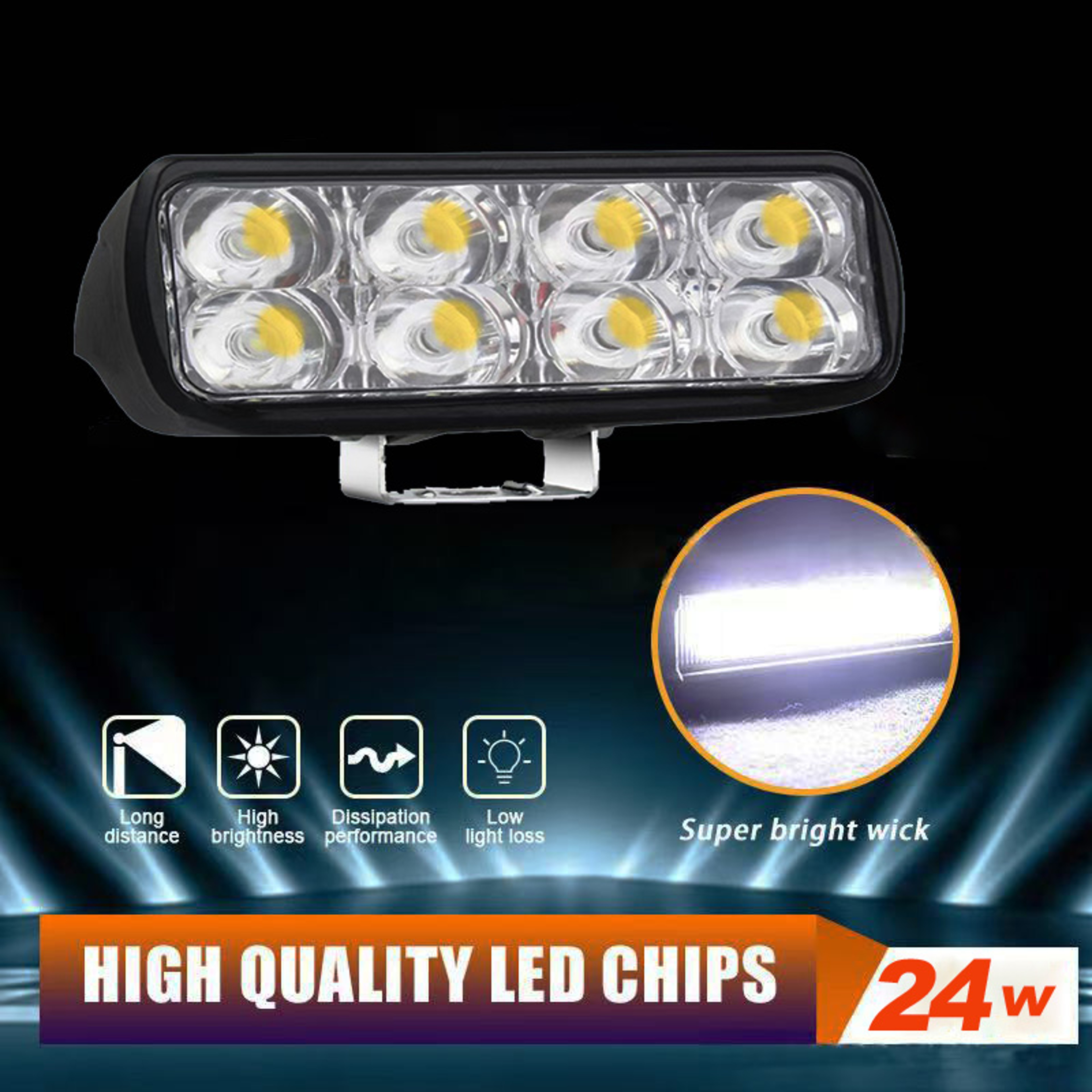 Waterproof LED Light Bar Floodlight Spotlight Work Lamp For Truck Jeep SUV Boat 1