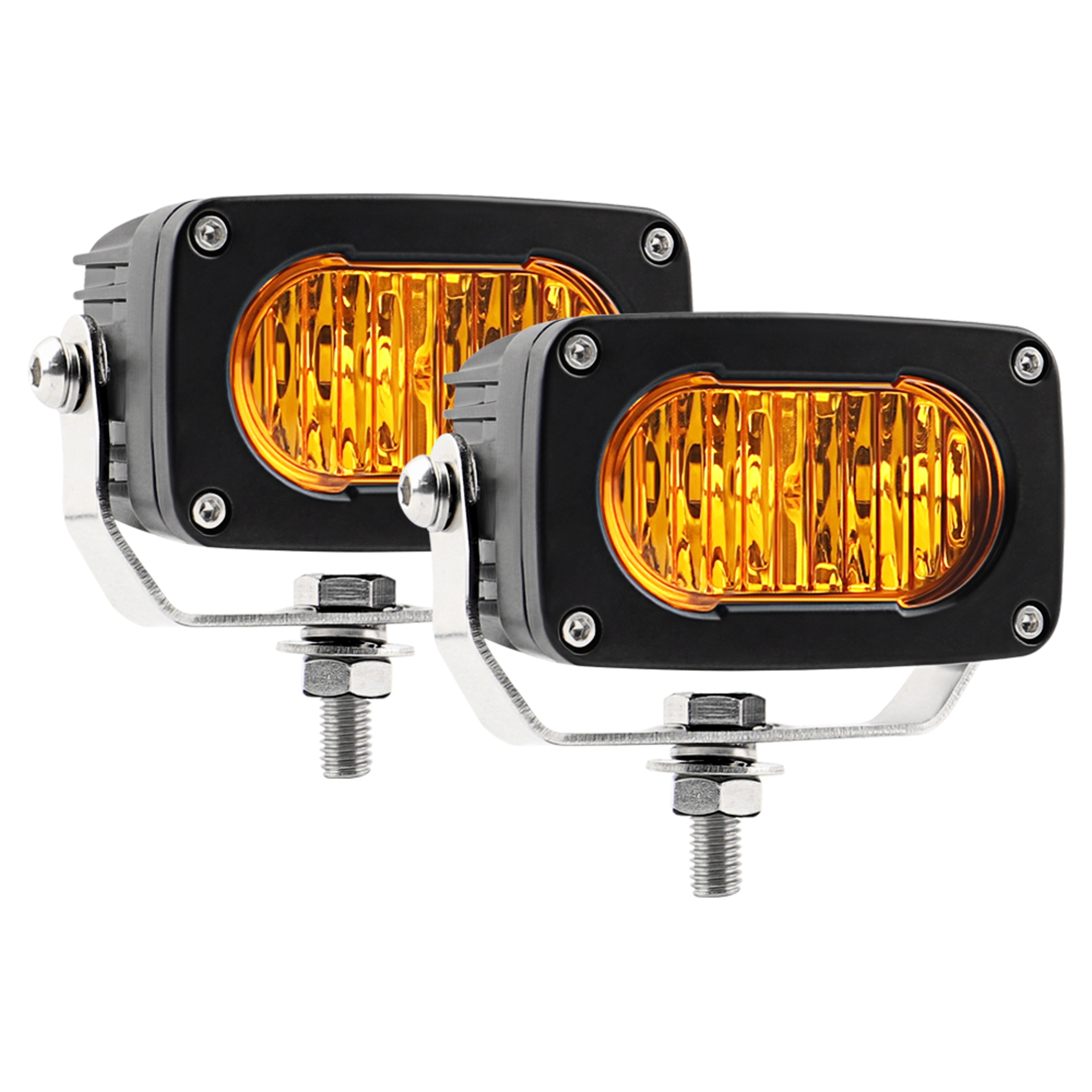 Amber LED Pods Lights, Yellow Driving Foglight Spot Beam for Truck, Motorcycle, ATV, UTV, SUV, Boat, Tractor – view 10