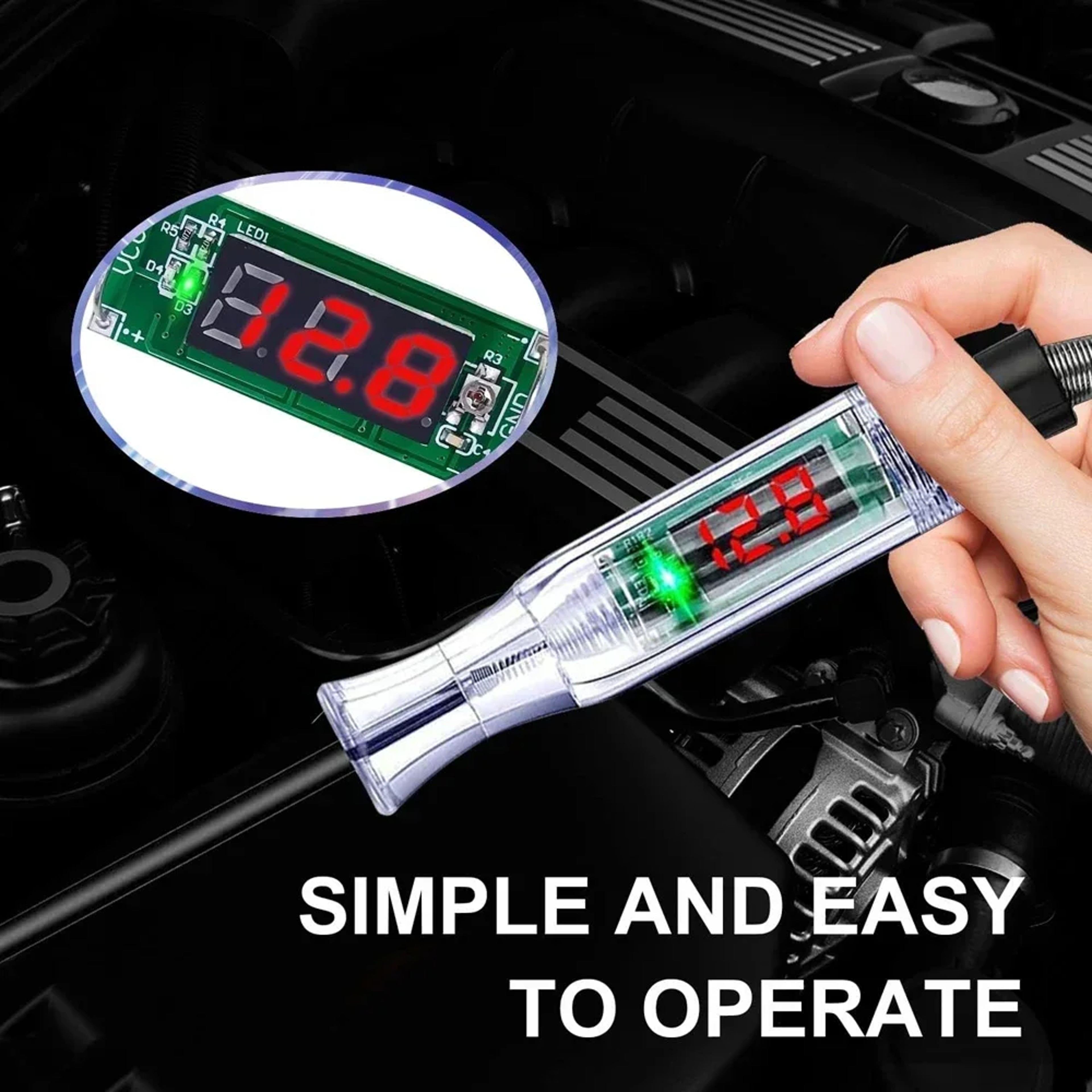 Automotive Circuit Tester QXNY Test Light DC Digital LCD Display For Car SUV RV Truck Lawn Vehicle 1
