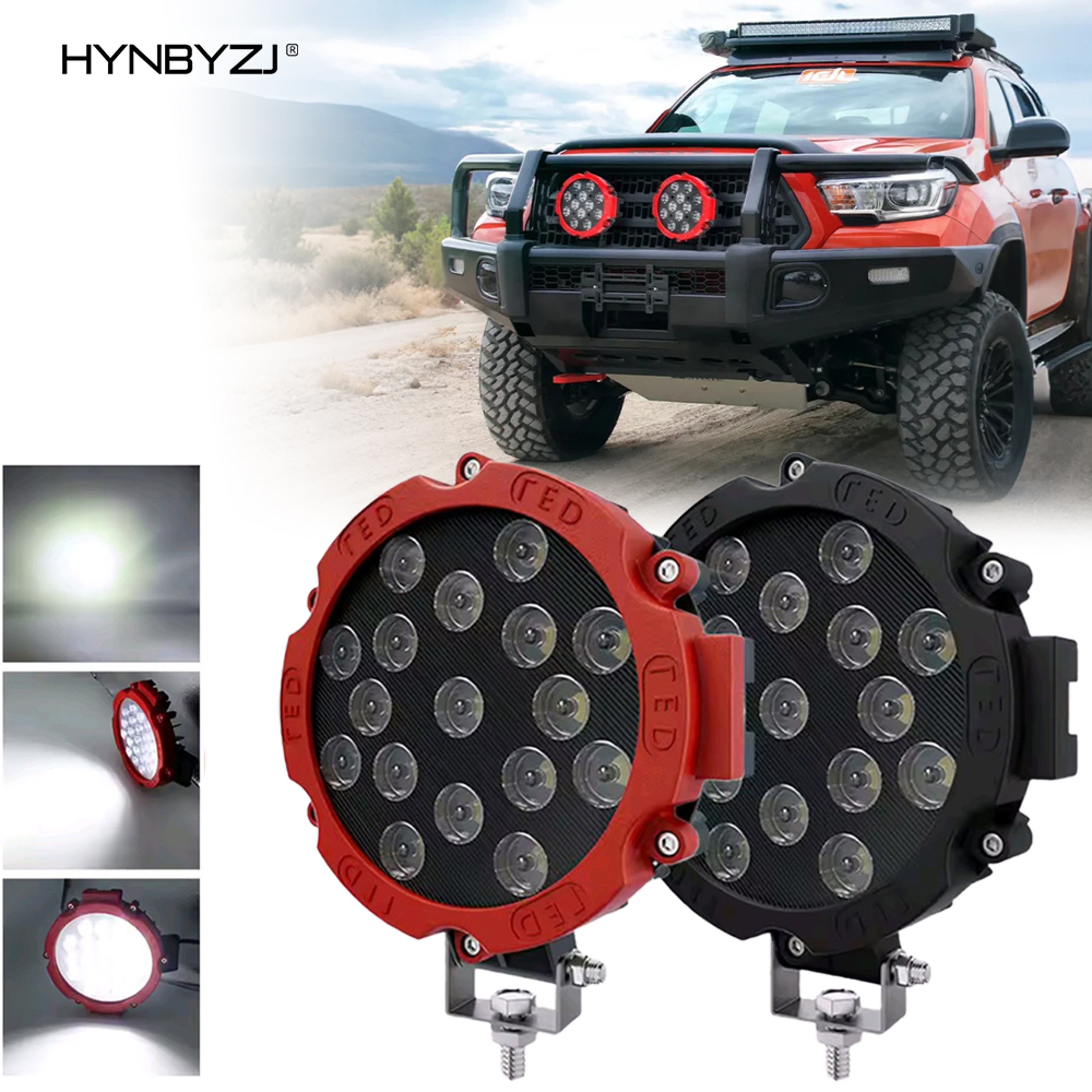 Led Spotlight Off Road Work Light Bright Headlight Spot Lamp For Automotive Truck JEEP Hummer 0