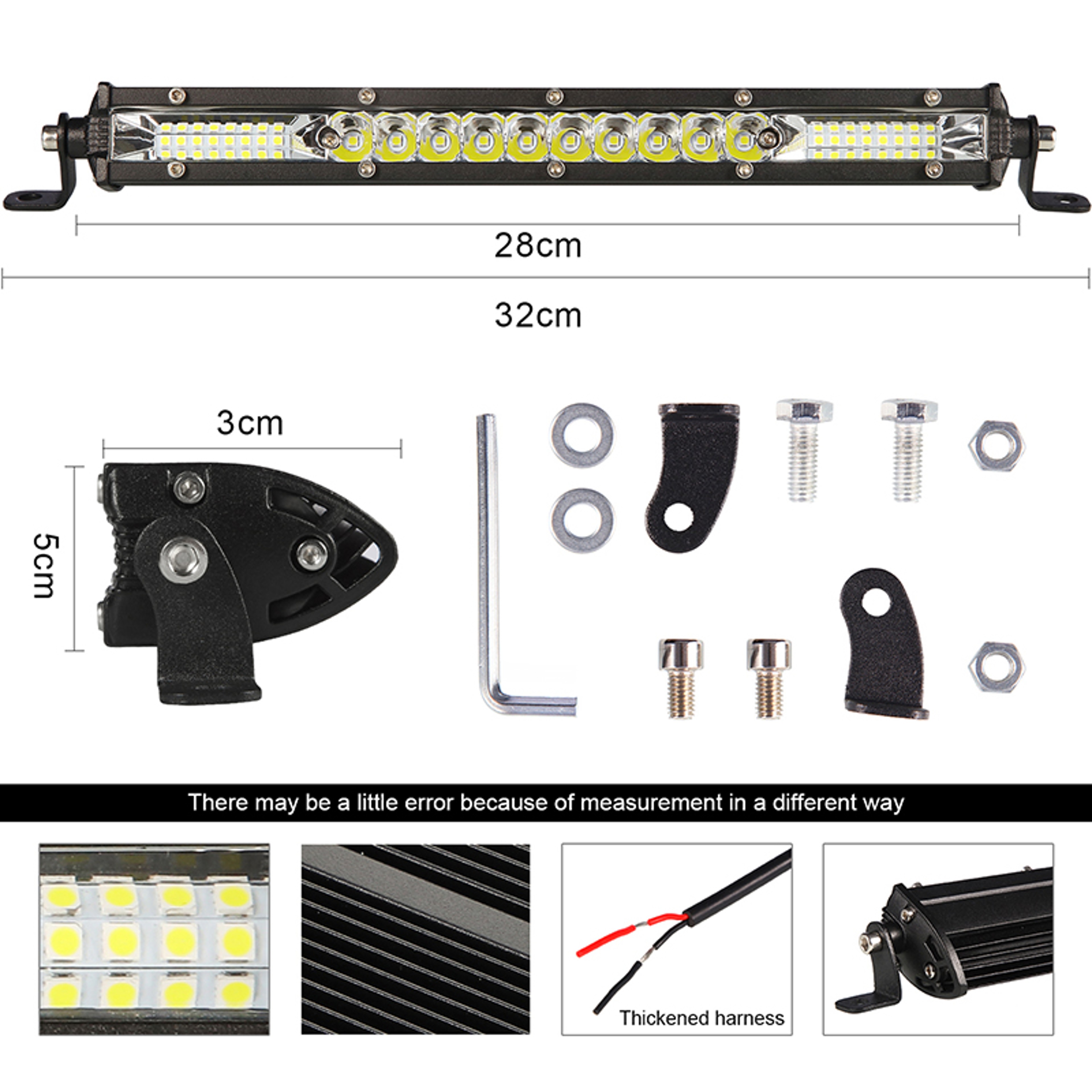 Super Slim Off Road LED Light Bar, Flood Driving Fog Work Lamp for Jeep, ATV, SUV, Truck, Boat – view 6
