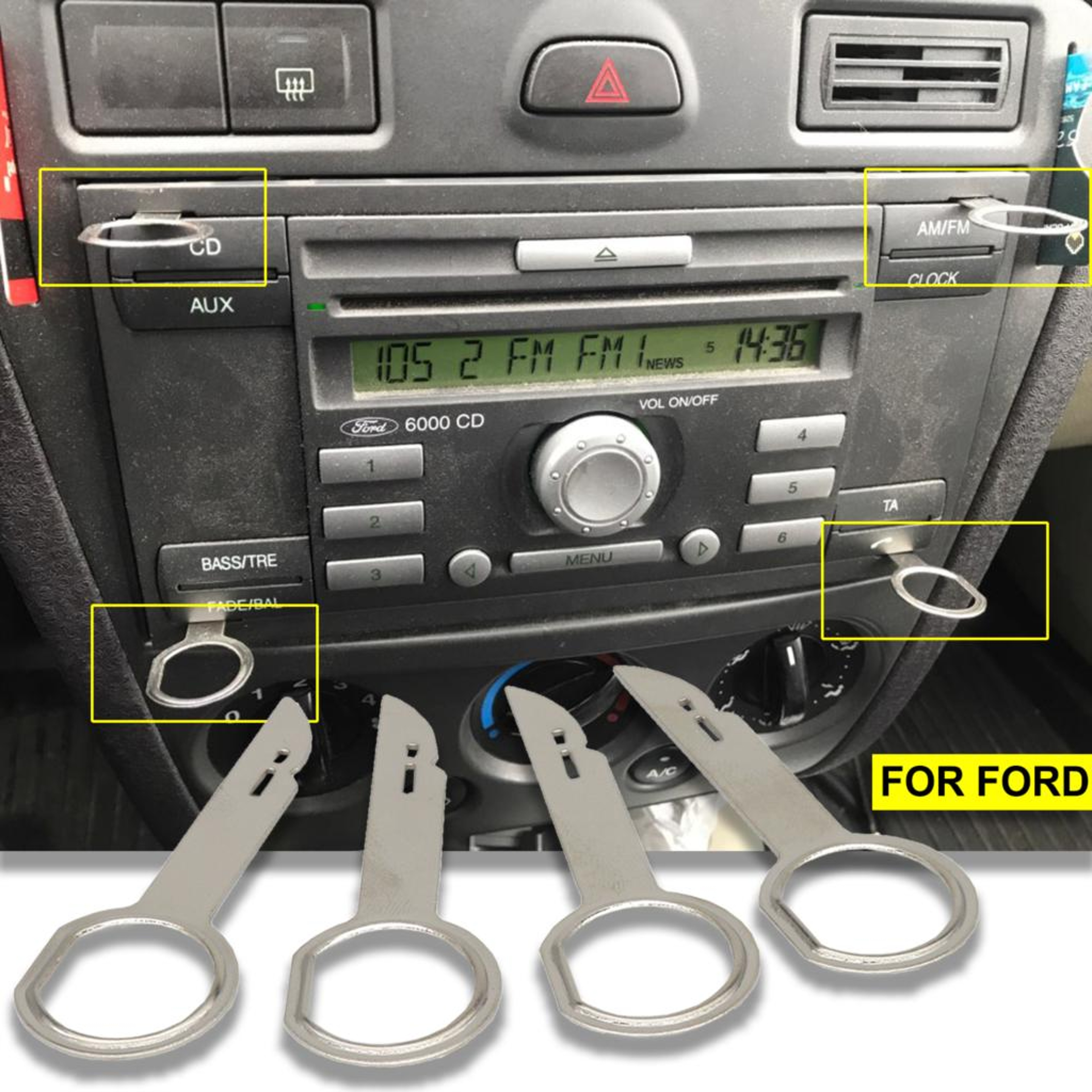Car Radio CD Stereo Extractor Kit Key Release Removal Pin Tools For Easy Installation 0
