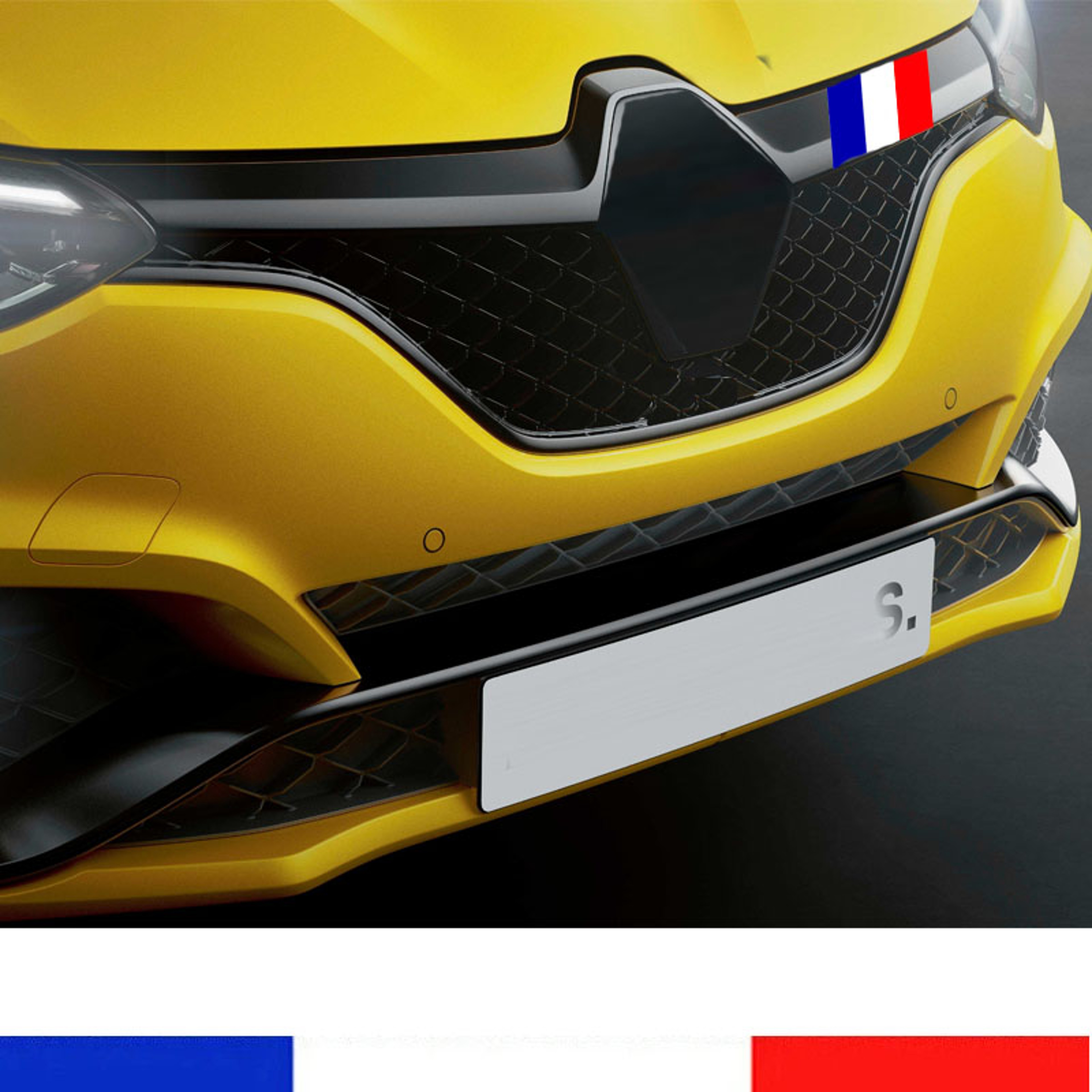Vinyl French Flag Bumper Sticker, Car Front Decal, Tricolor Badge – view 1