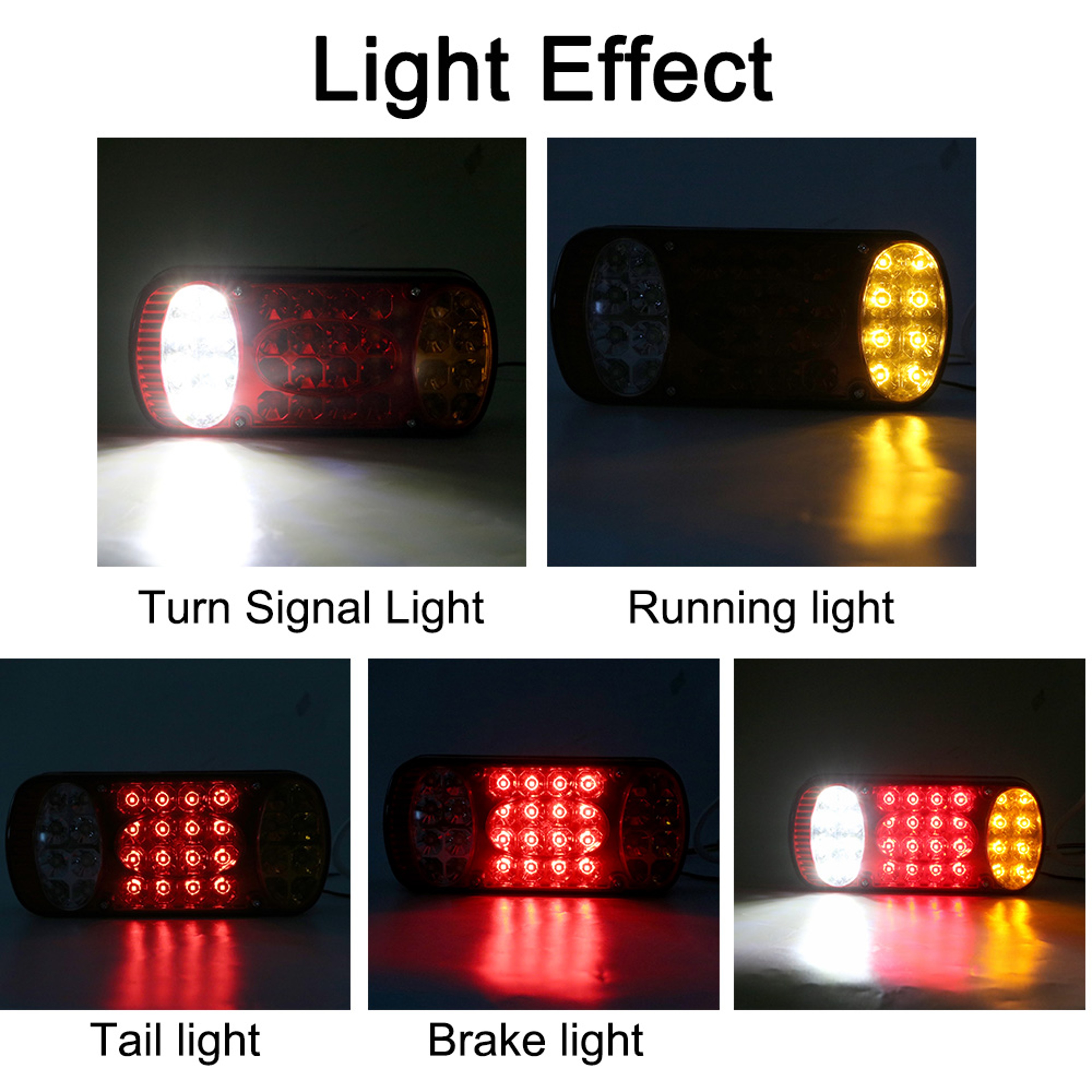 LED Truck Rear Brake Lamp, Taillight Stop Warning Indicator, Trailer Running Lights for Lorry and Van – view 4