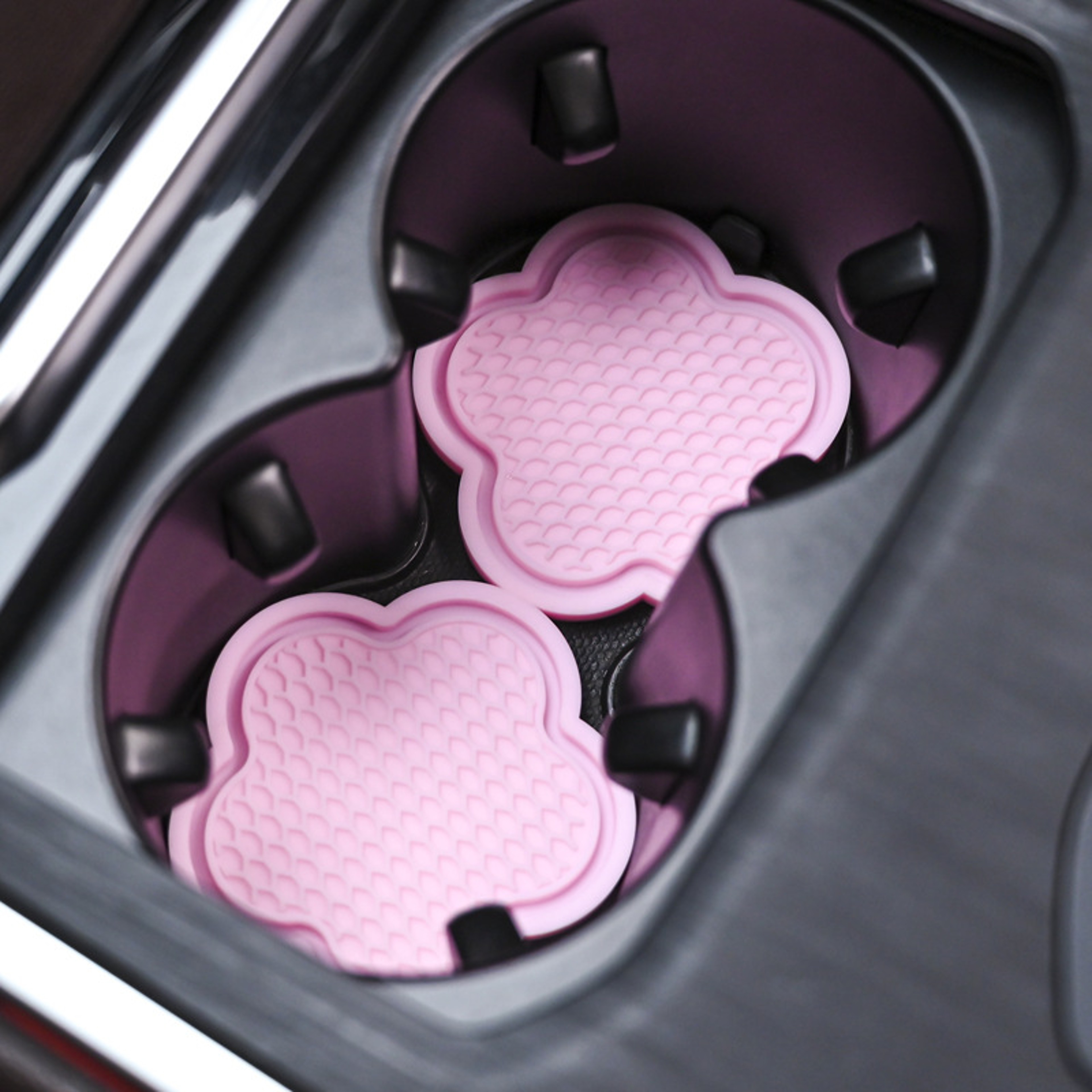 Flower Shaped Car Cup Coaster Silicone Waterproof Non Slip Sift Proof Spill Saucer Car Accessories 0