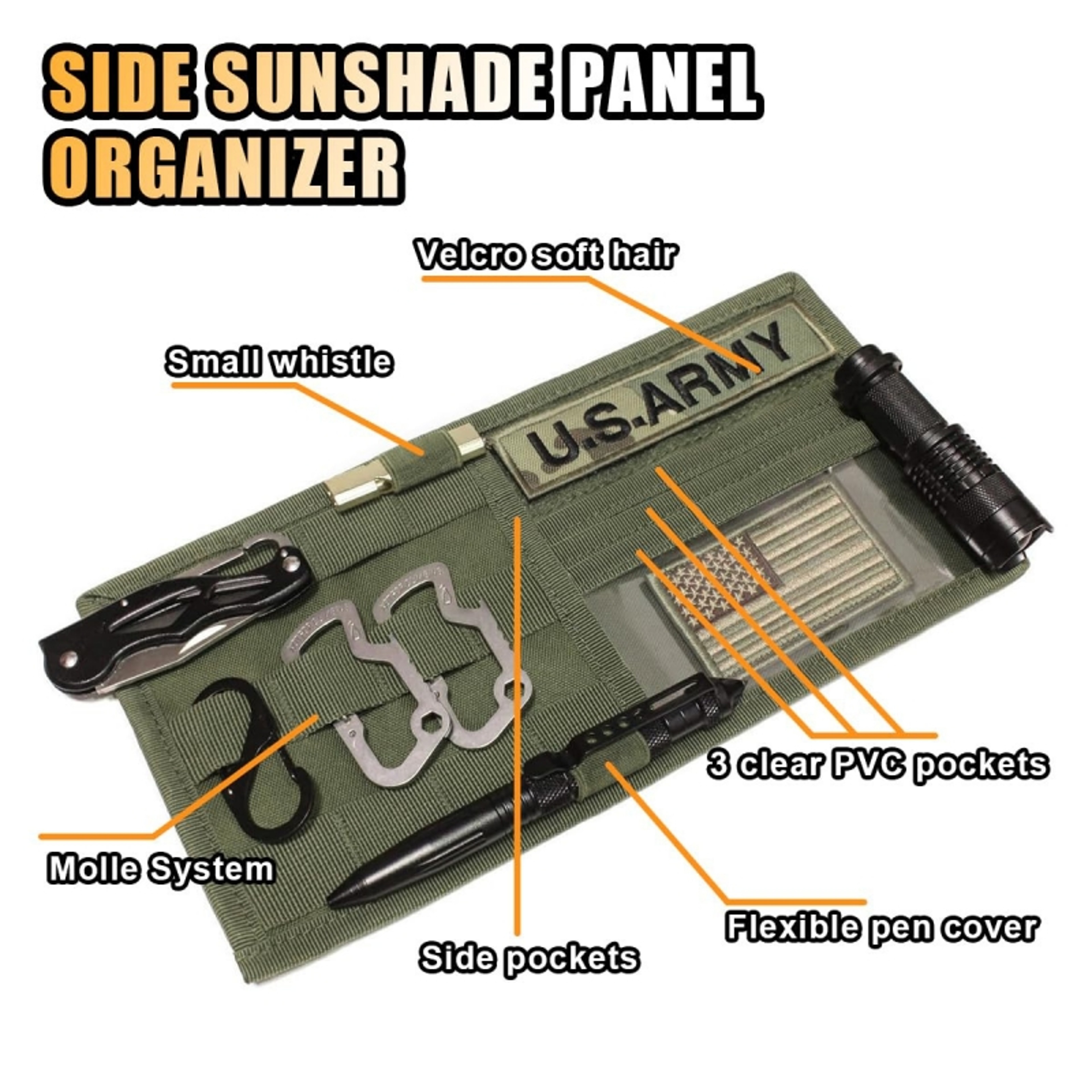 Universal Tactical Molle Organizer Army Hunting Car Visor Bag Auto Sun Visor Accessory Holder Pouch 2
