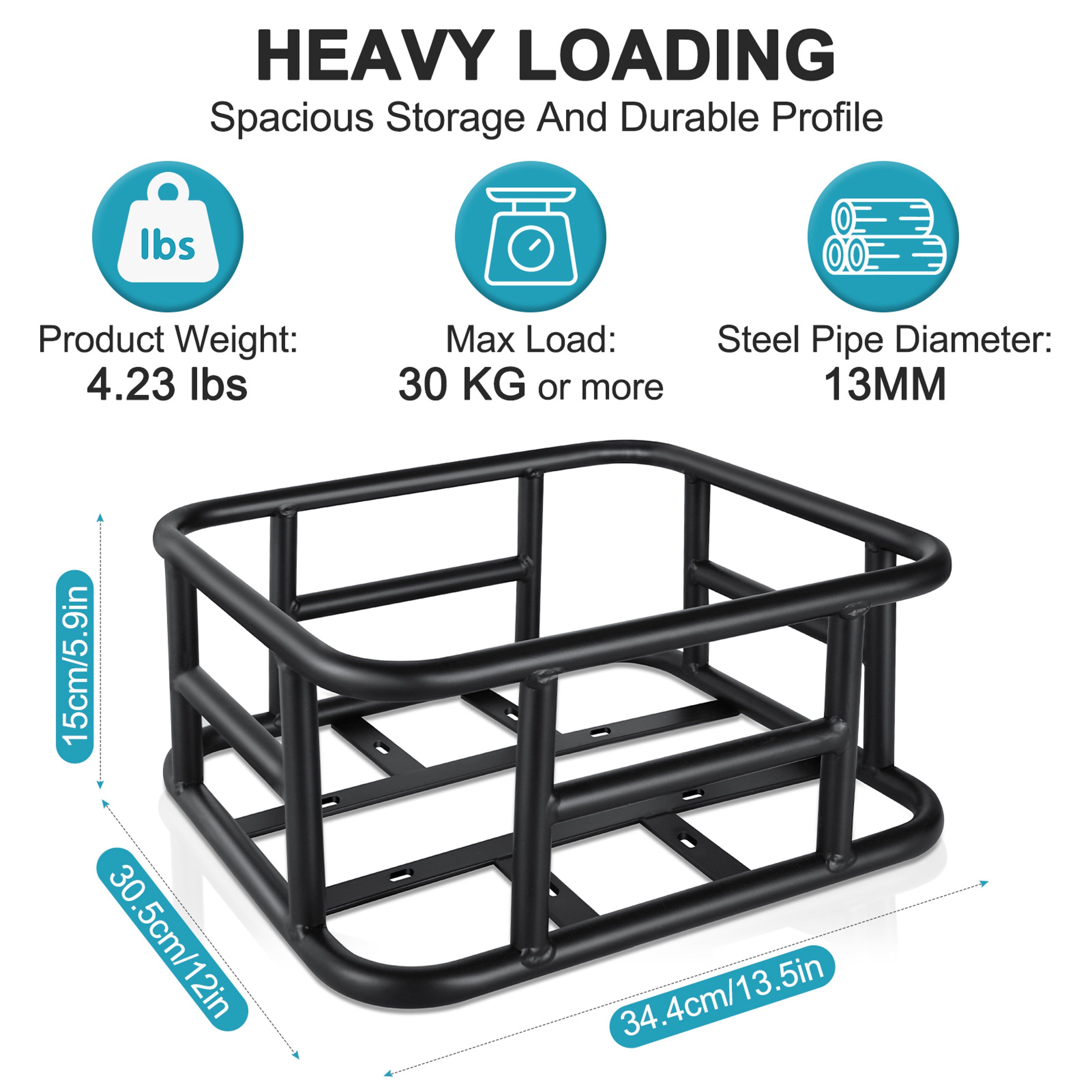 Bicycle Cargo Rack Bag Rear And Front EBike Basket Large Capacity Bike Basket For Travel And Daily  3