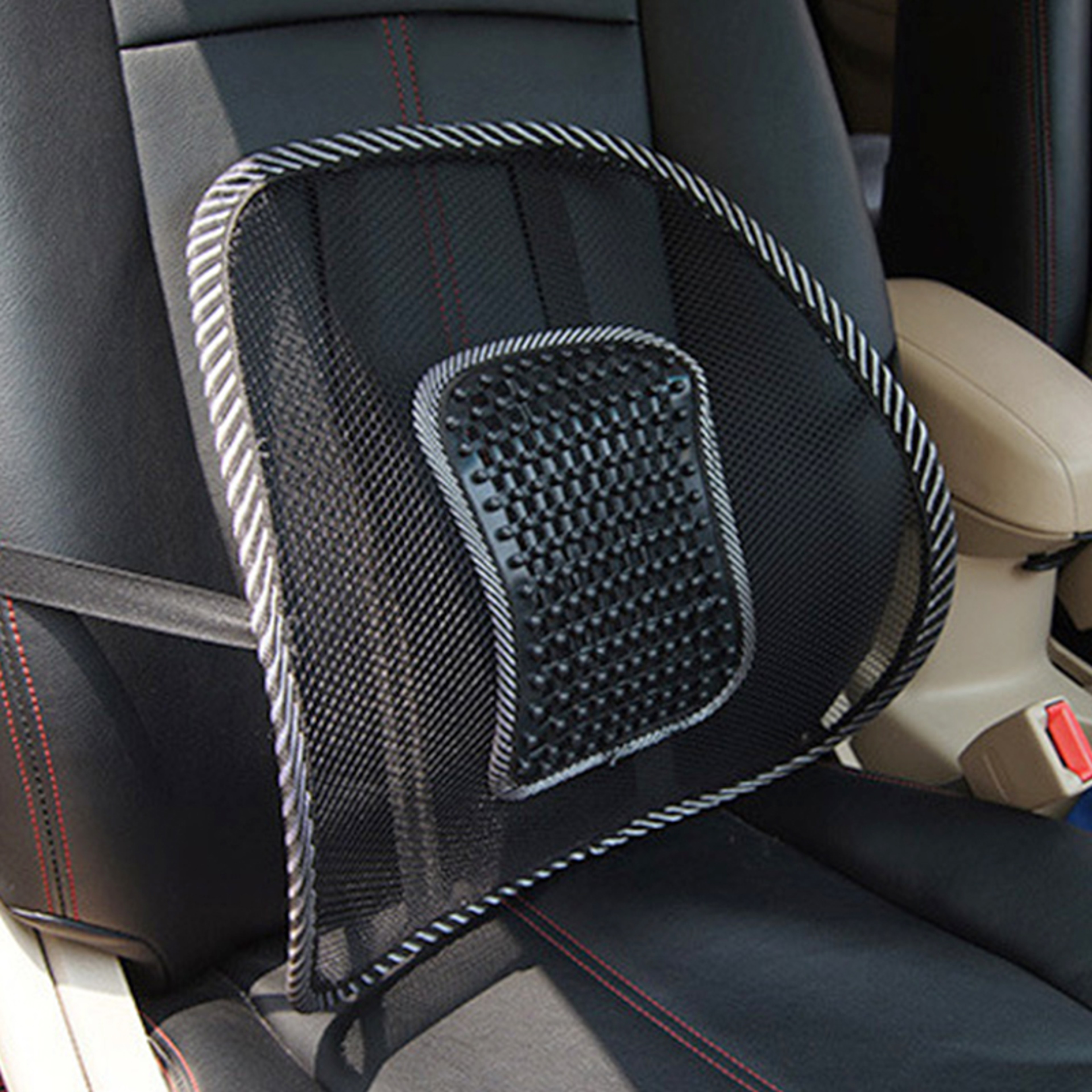 Lumbar Back Cushion Car Seat Mesh Chair Support Massage Back Brace Pad Home Office Comfort Cushion 2