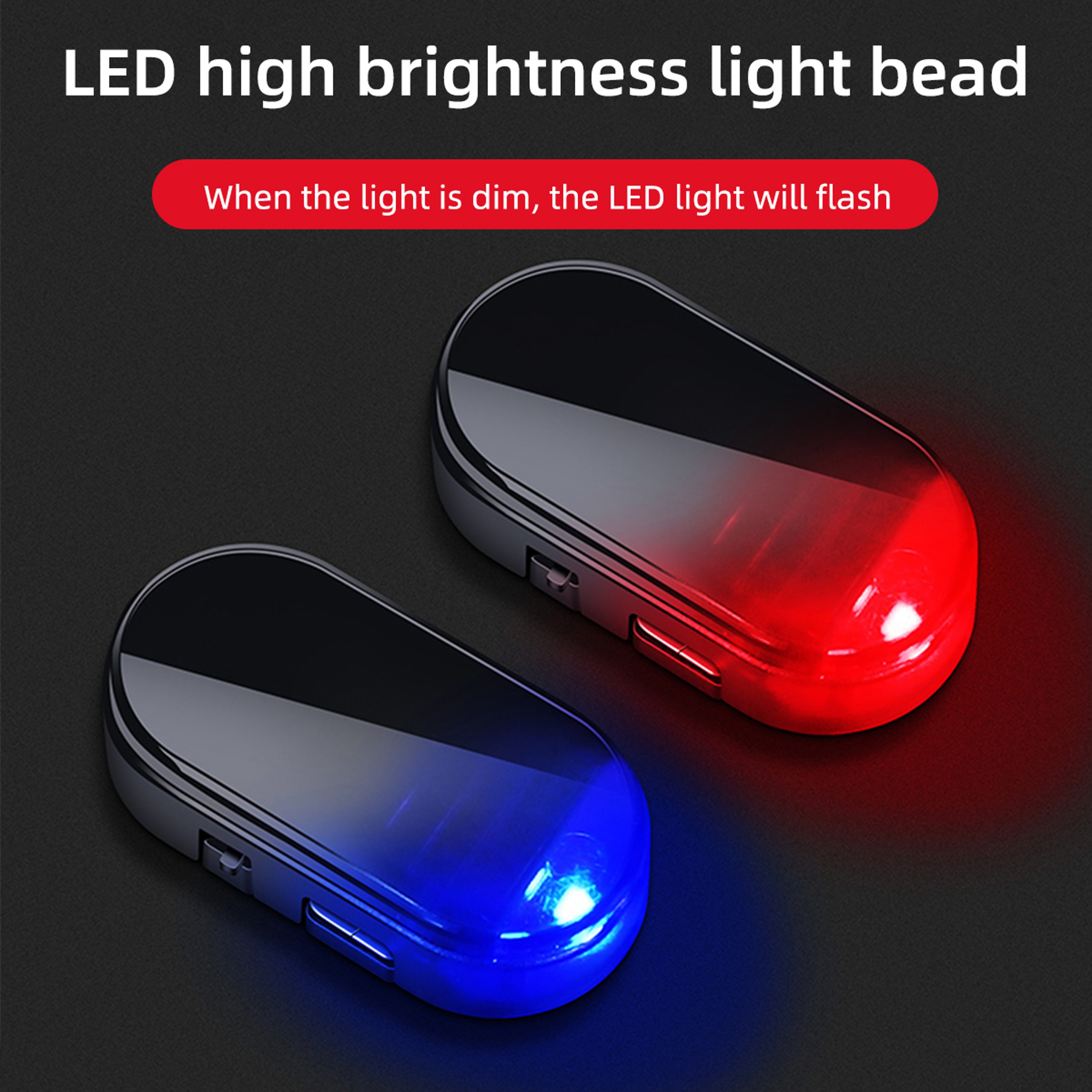 Solar Dummy Alarm Light for Cars, Wireless Fake Security LED Flashing Anti-Theft Lamp – view 6