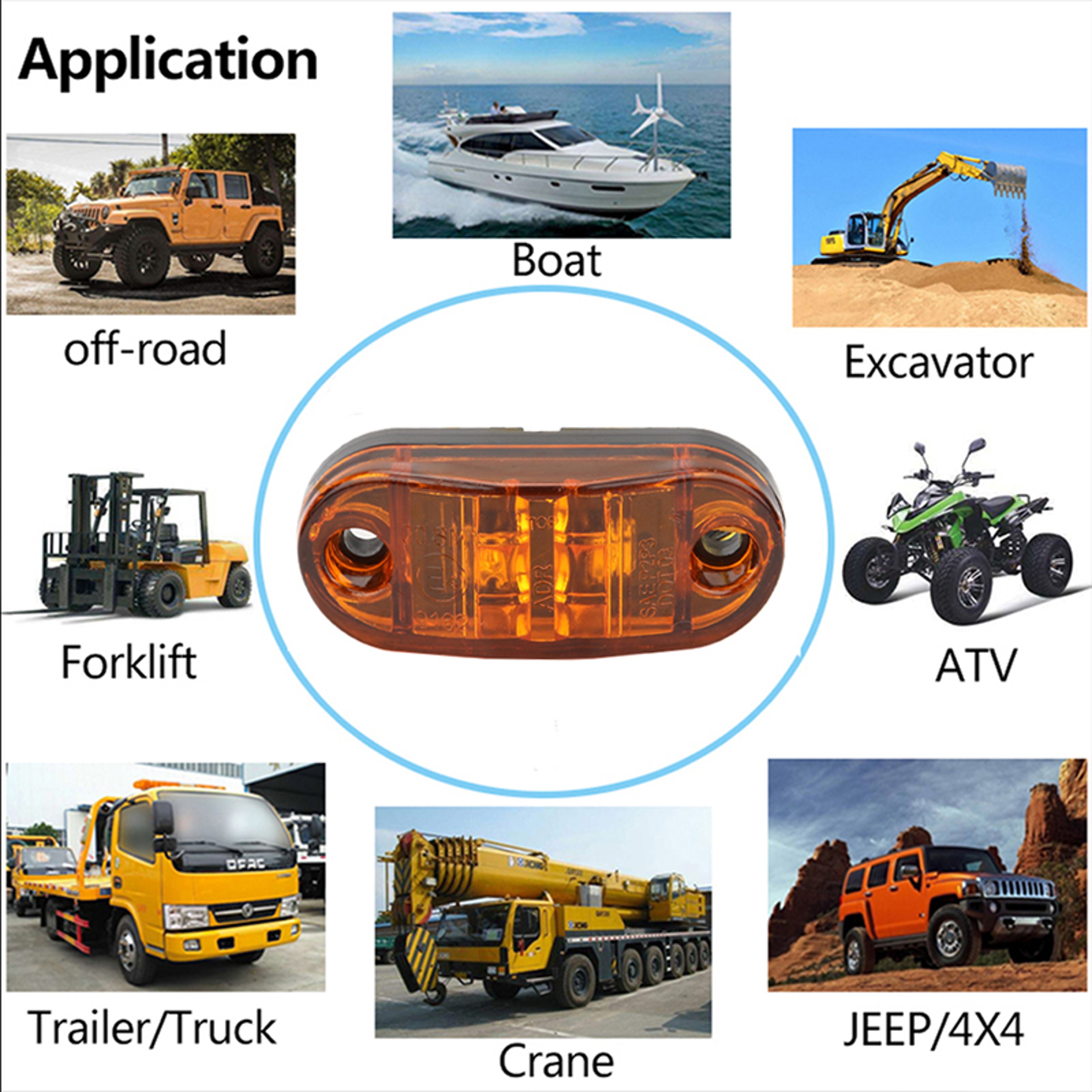 LED Trailer Tail Light External Warning Lights For Caravan Van Lorry Truck White Amber Red Side Cle 4