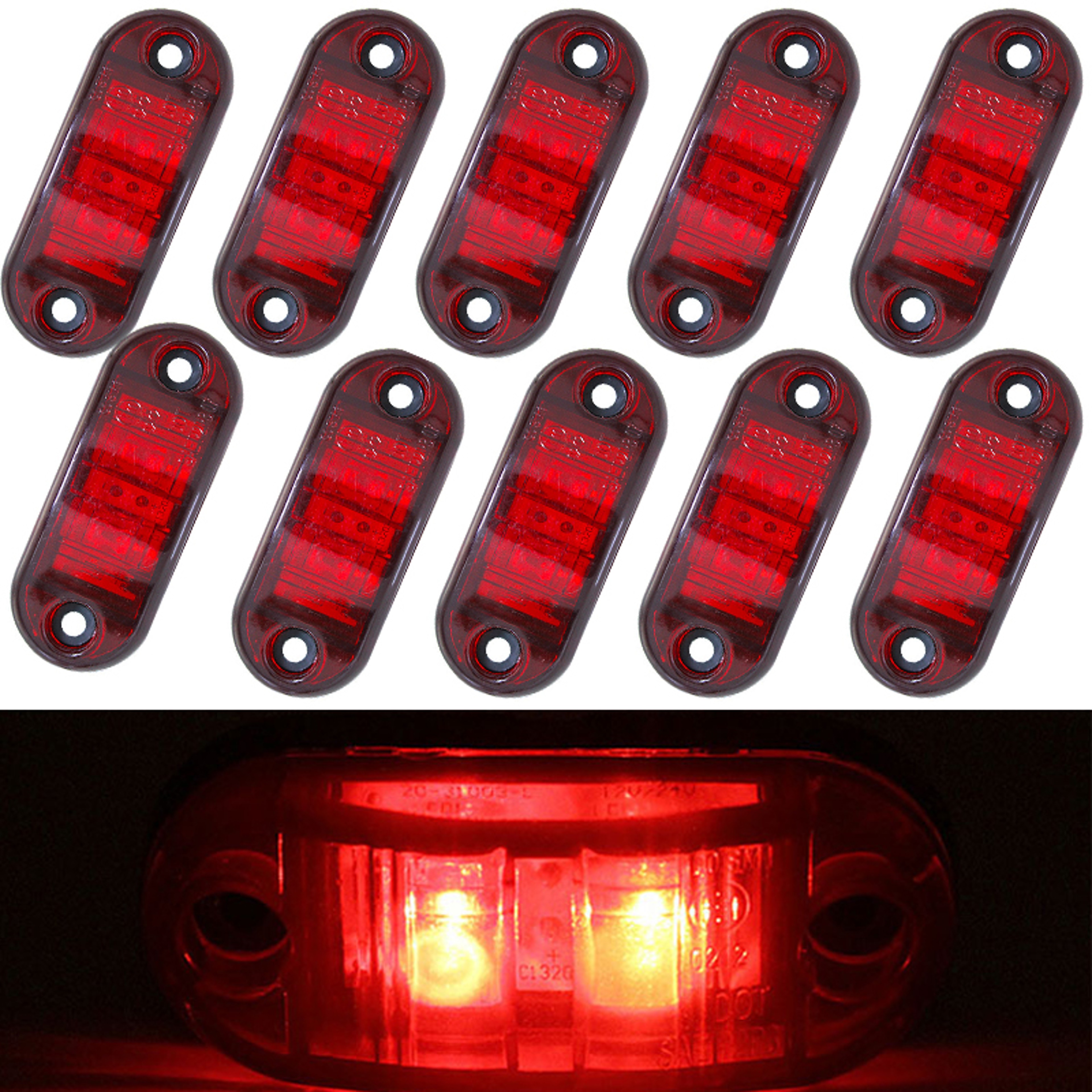 LED Trailer Tail Light External Warning Lights For Caravan Van Lorry Truck White Amber Red Side Cle 7