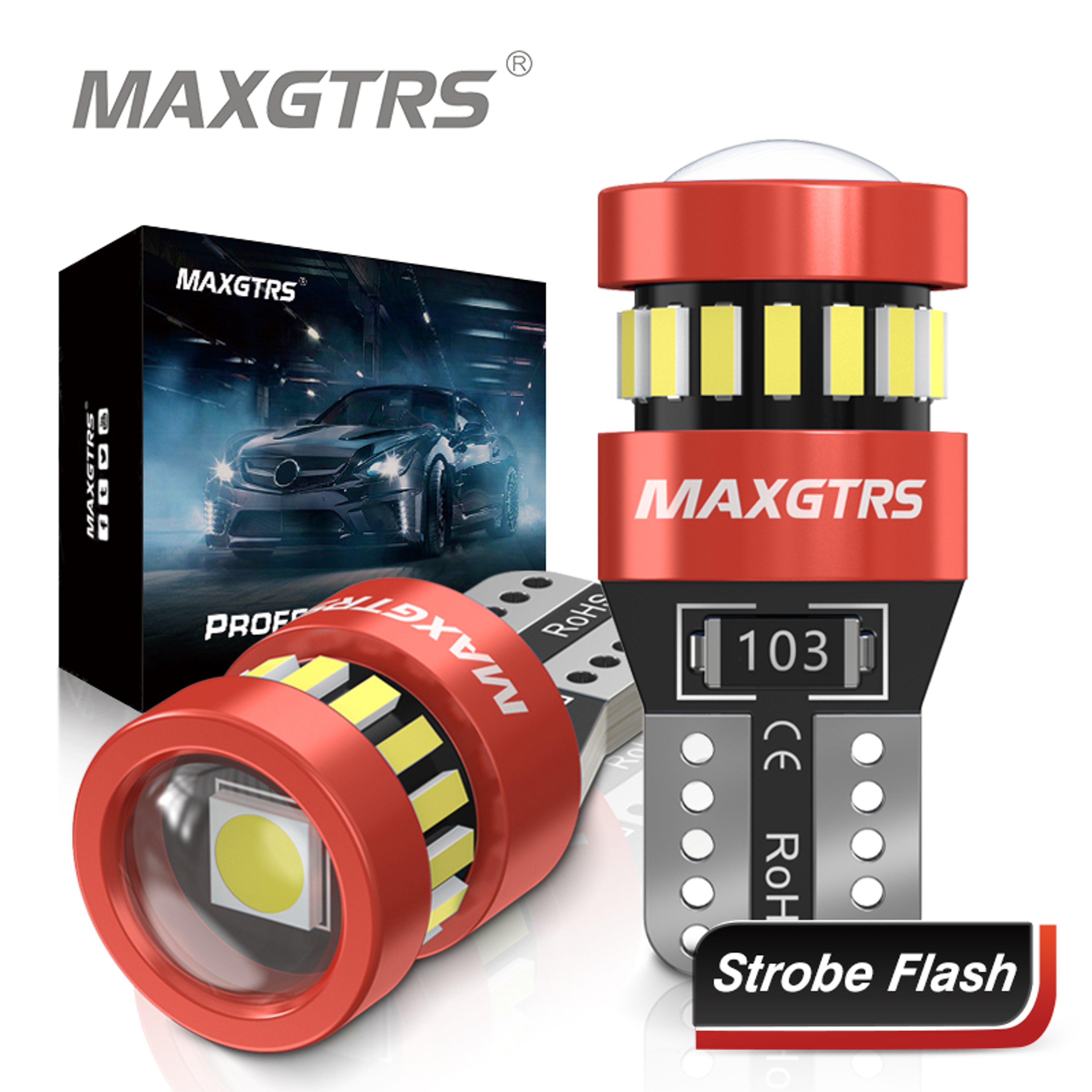 Canbus Light Bulbs Flash Strobe Parking Wedge Lamps Car Clearance Lights White Red Yellow Ice Blue 0