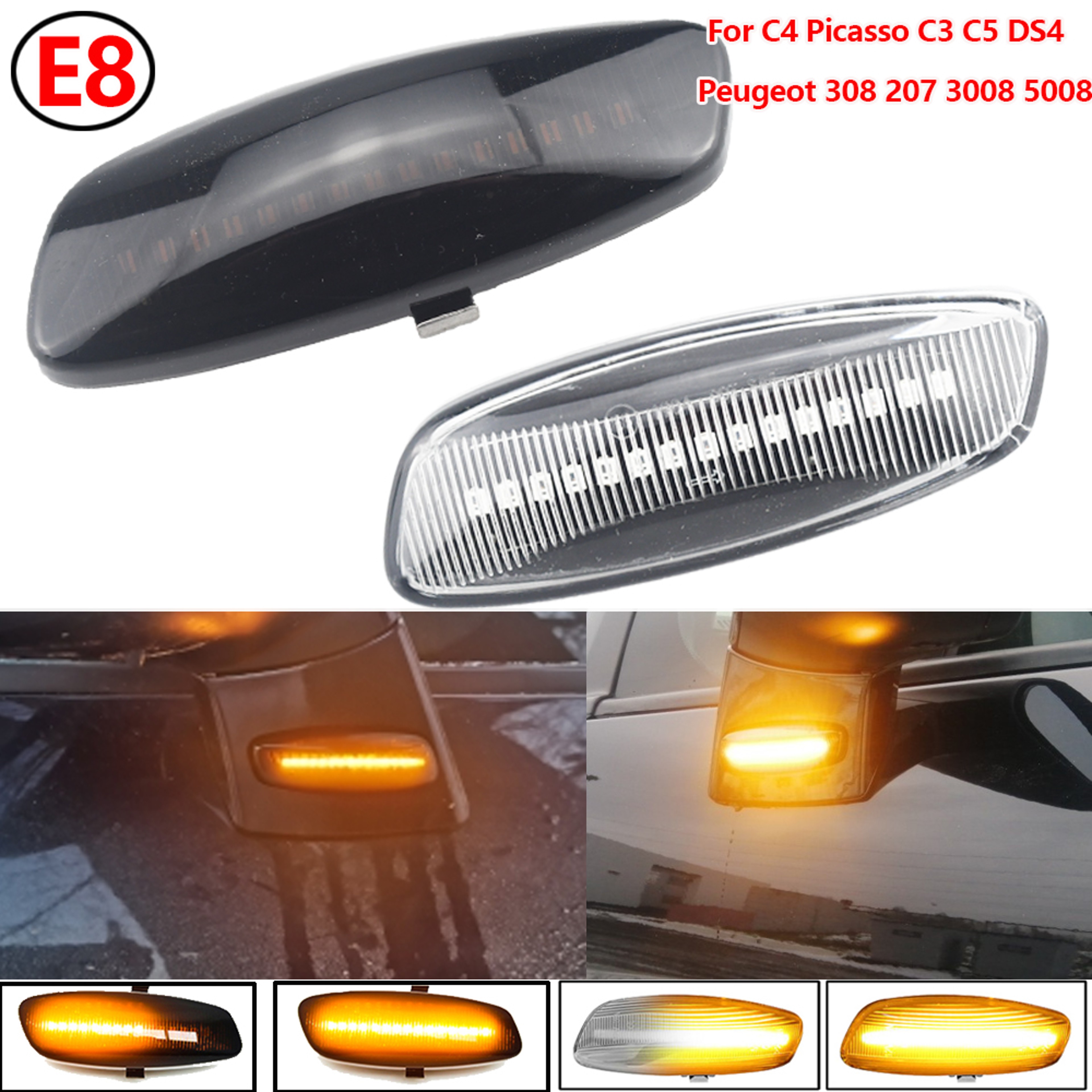 Sequential LED Side Marker Light Dynamic Turn Signal Blinker For Cars 0