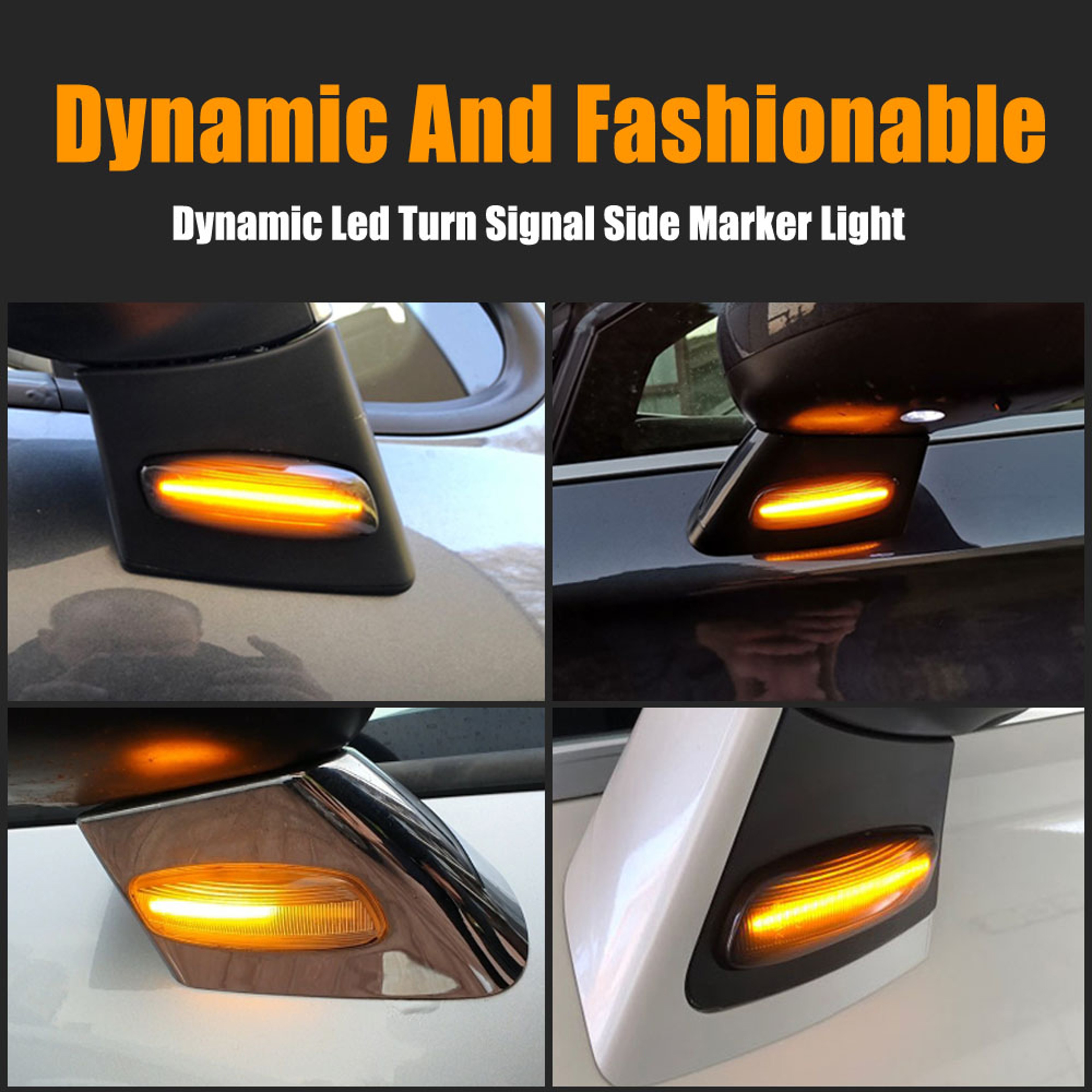Sequential LED Side Marker Light Dynamic Turn Signal Blinker For Cars 1