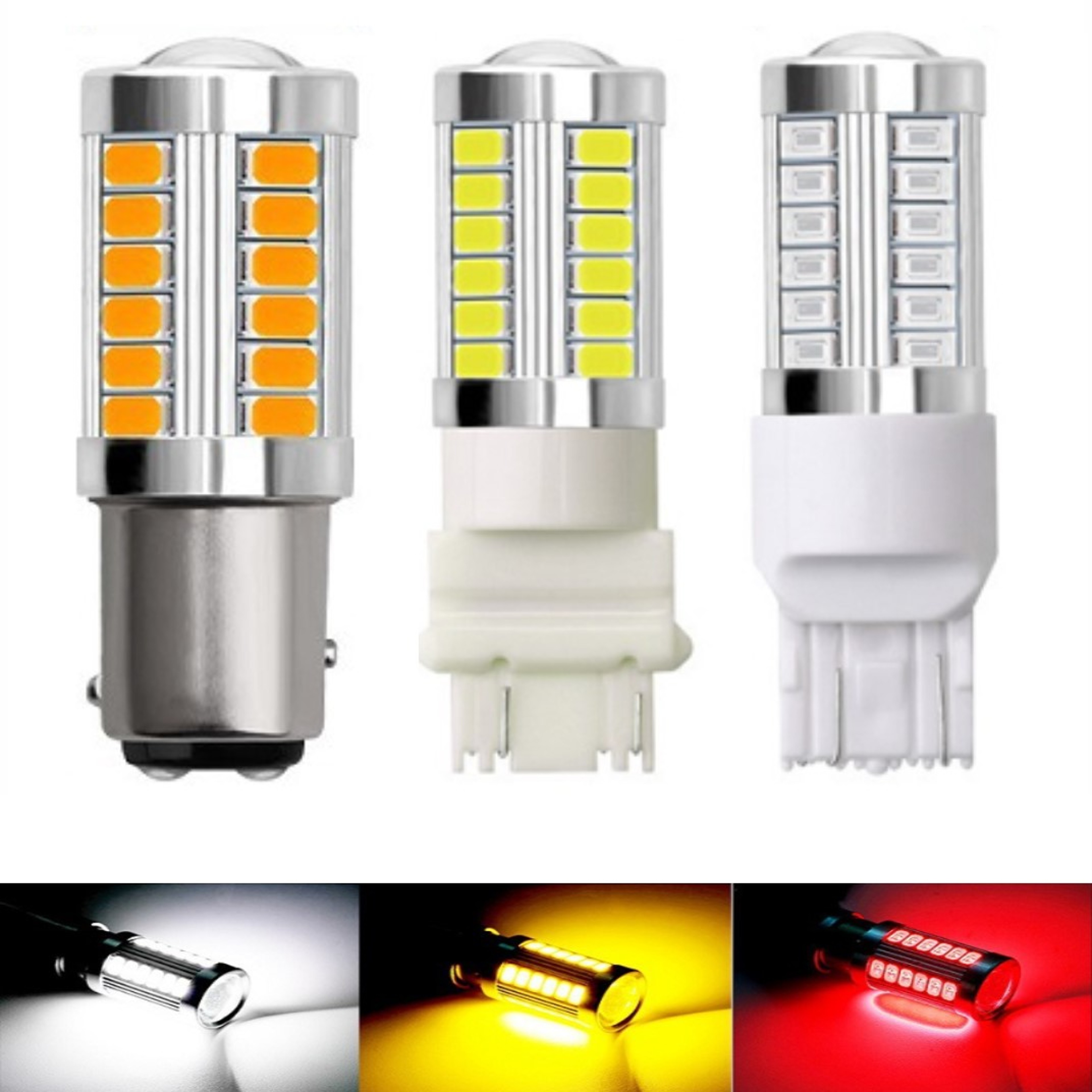 White Car LED Bulbs Brake Reverse Parking Lamps Turn Signal Light 0