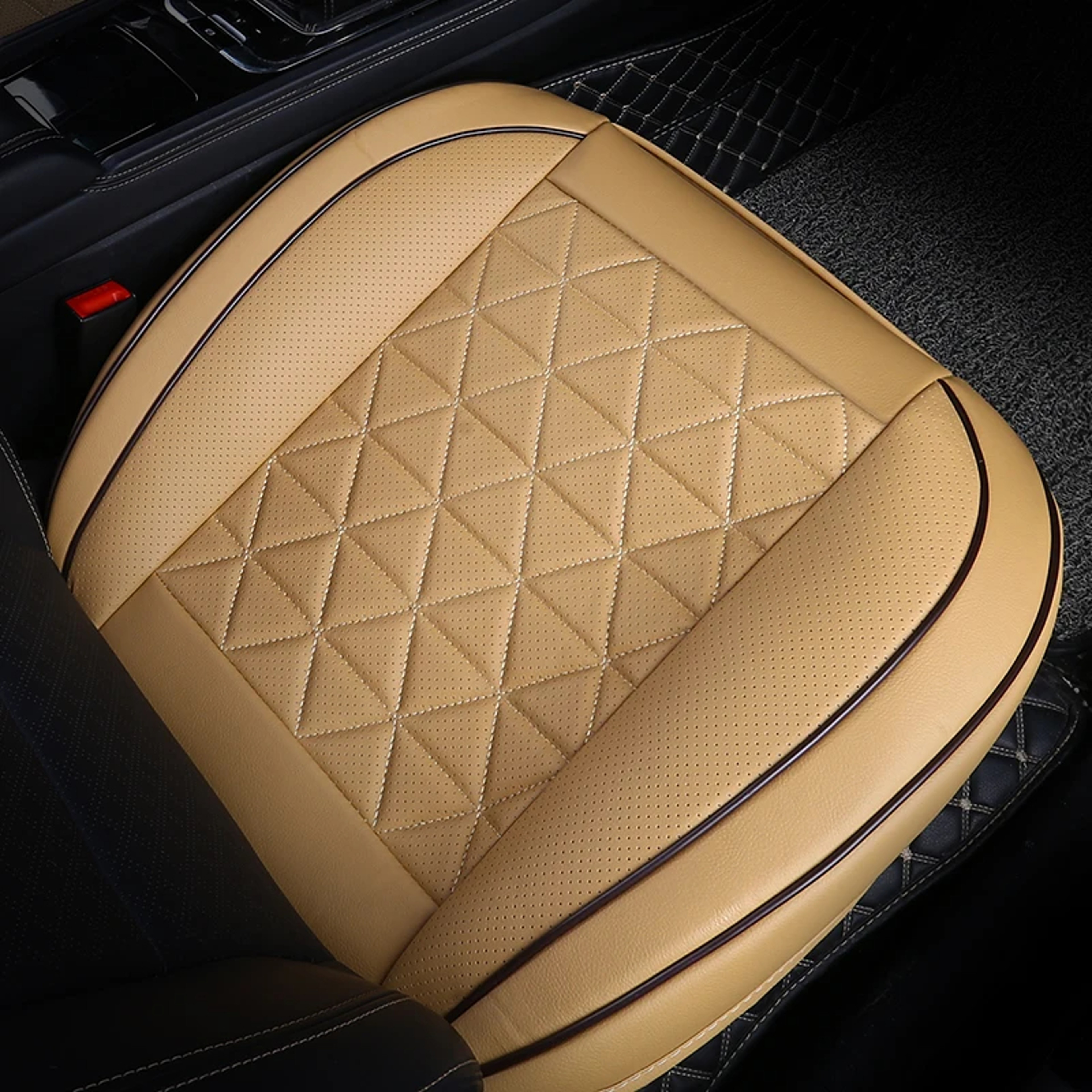 PU Leather Front Car Seat Cover, Universal Car Cushion, Automobile Seat Protector, Chair Pad Mat – view 4
