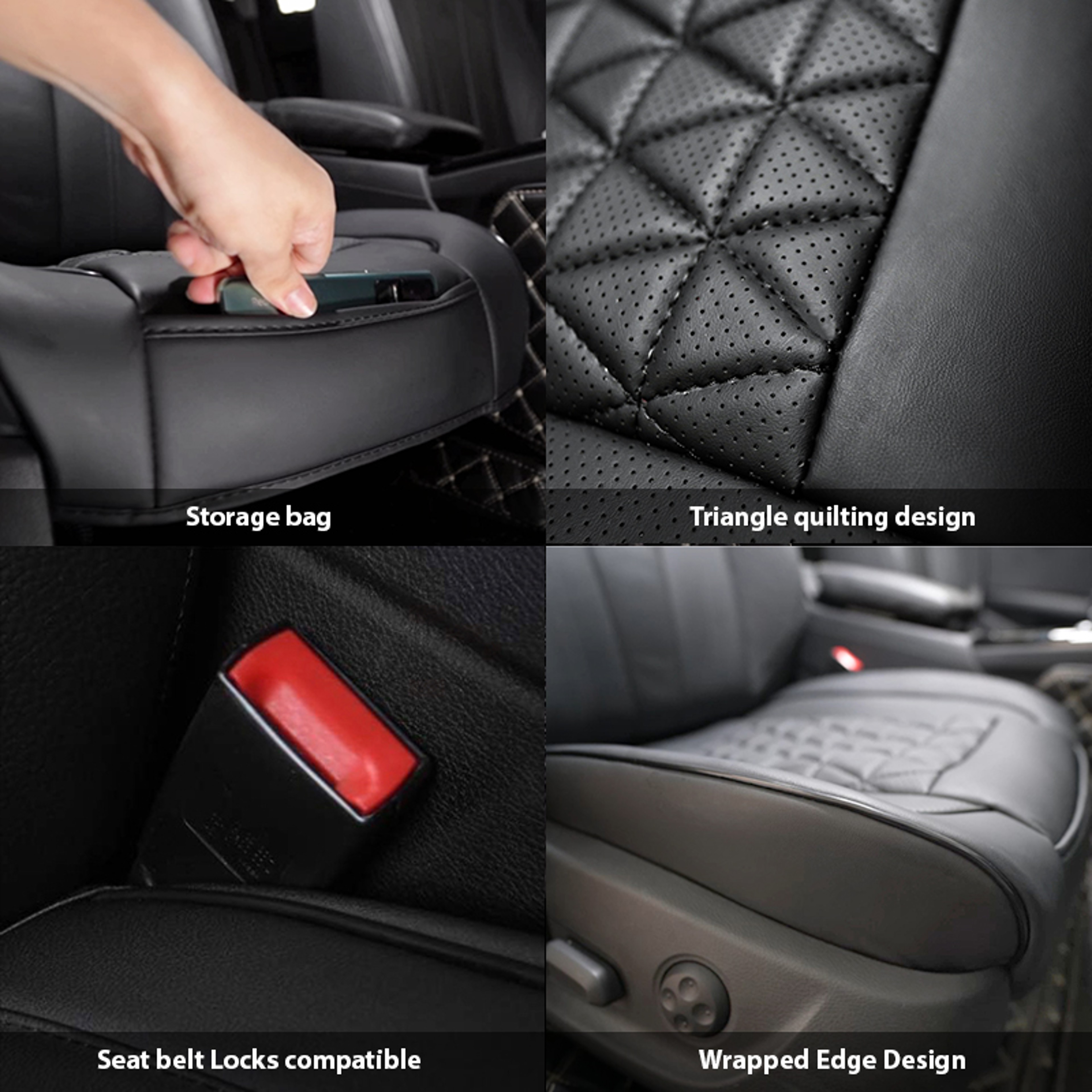 PU Leather Front Car Seat Cover, Universal Car Cushion, Automobile Seat Protector, Chair Pad Mat – view 6