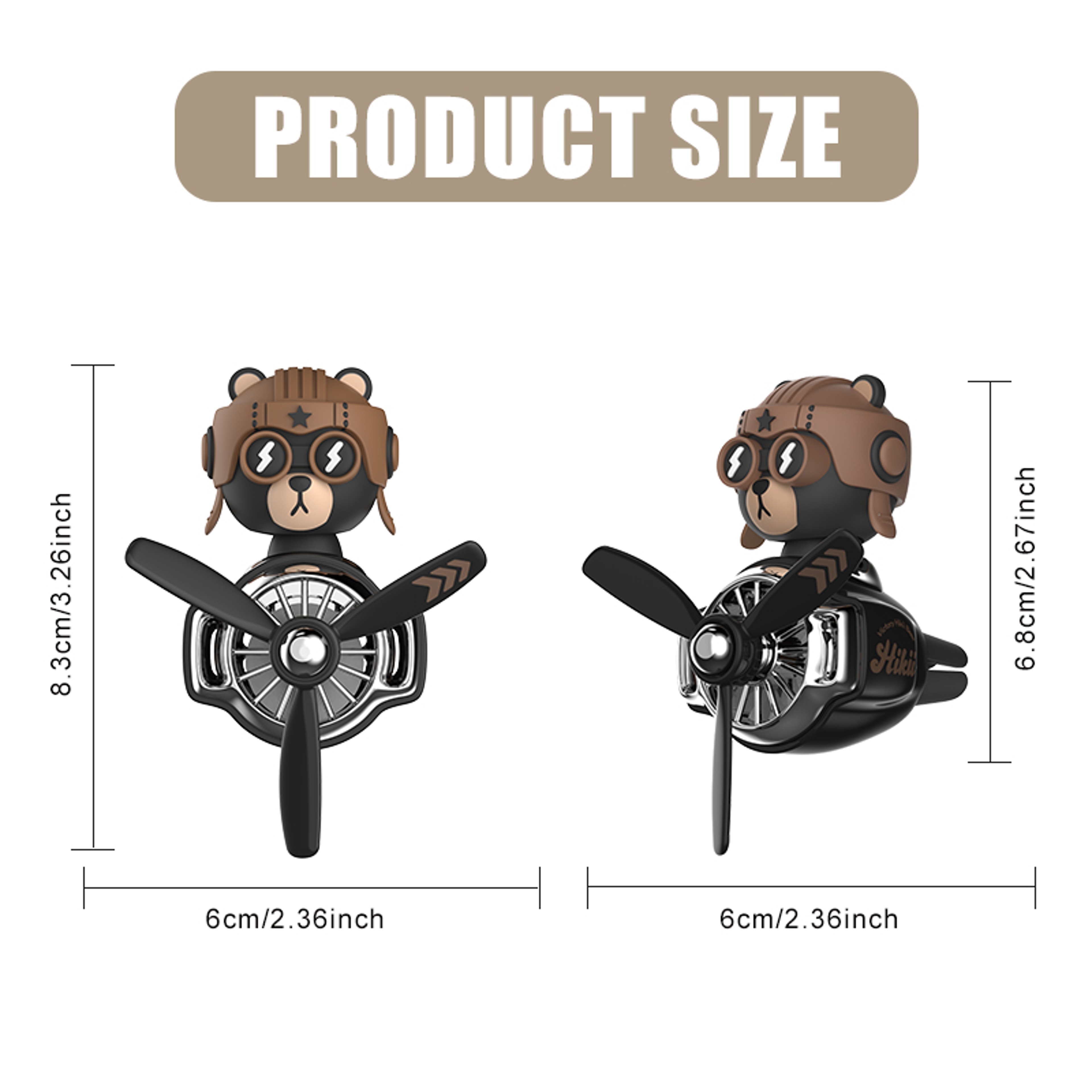 Car Air Freshener Accessories DIY Odorless Perfume Pilot Bear Decoration Plane Aroma Vent Clip Frag 4
