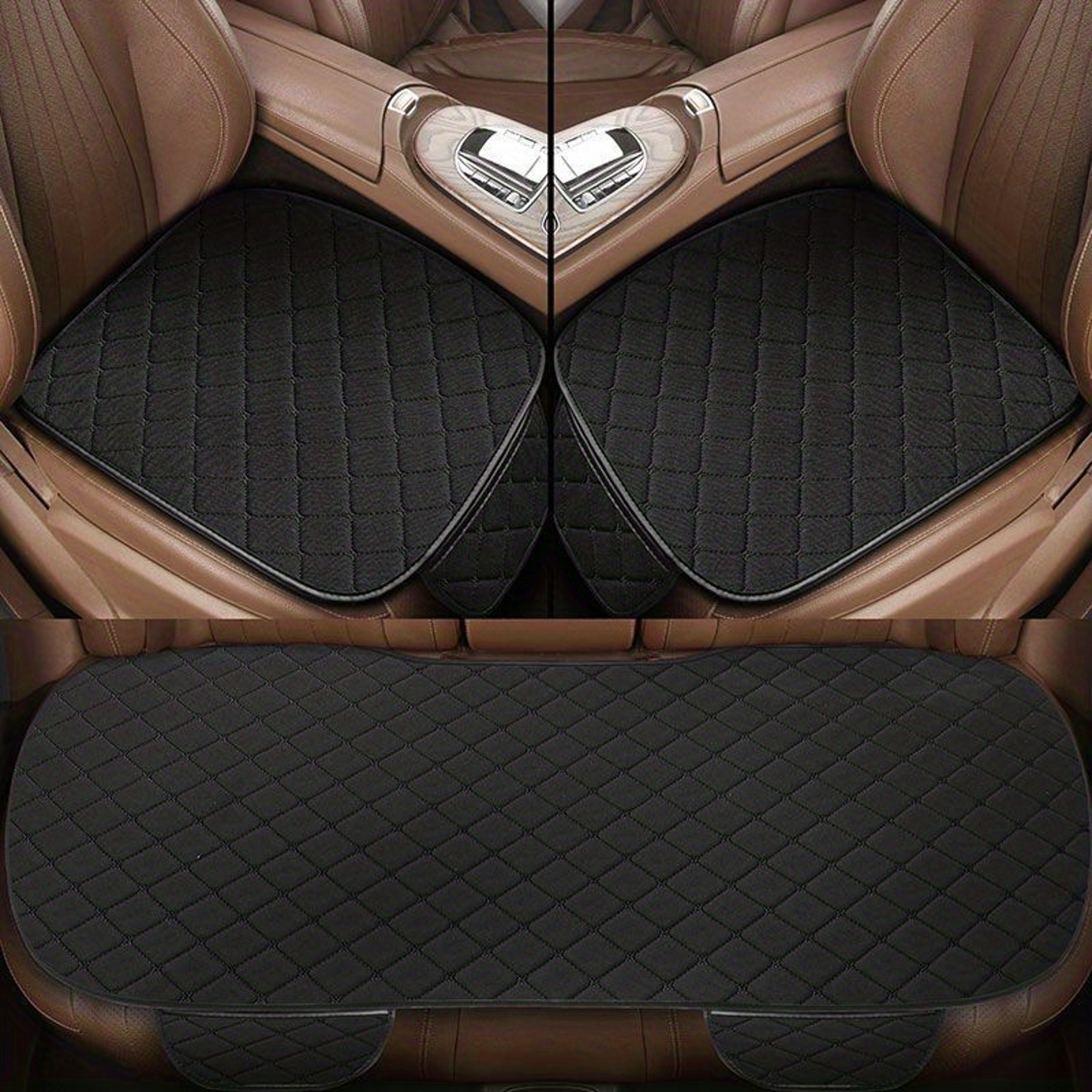 Universal Cotton And Linen Car Seat Covers Car Seat Cushion Set Interior Protector Car Accessories 4