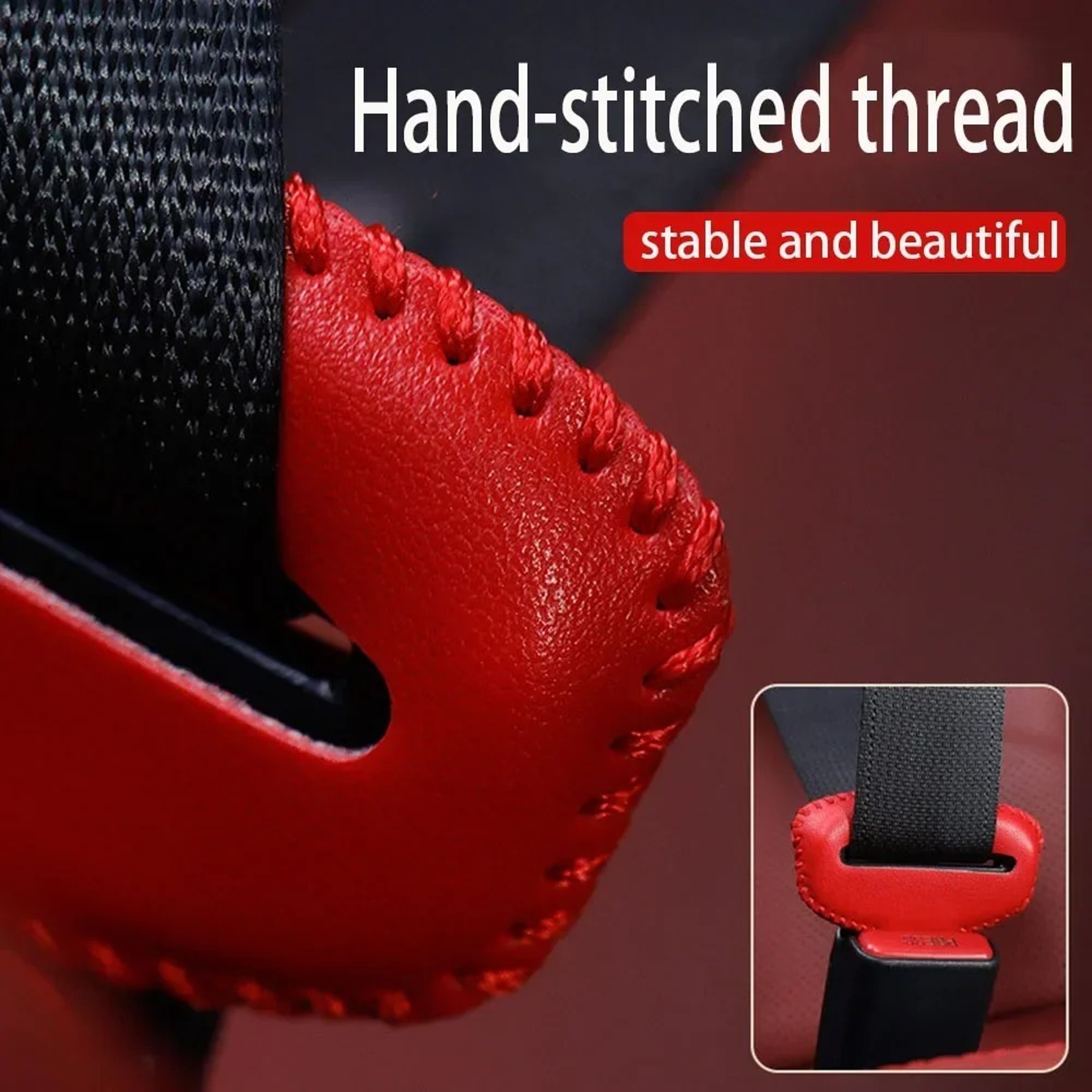 PU Leather Car Seat Belt Protector, Universal Anti-collision Buckle Cover, Wear-resistant Car Interior Case – view 1