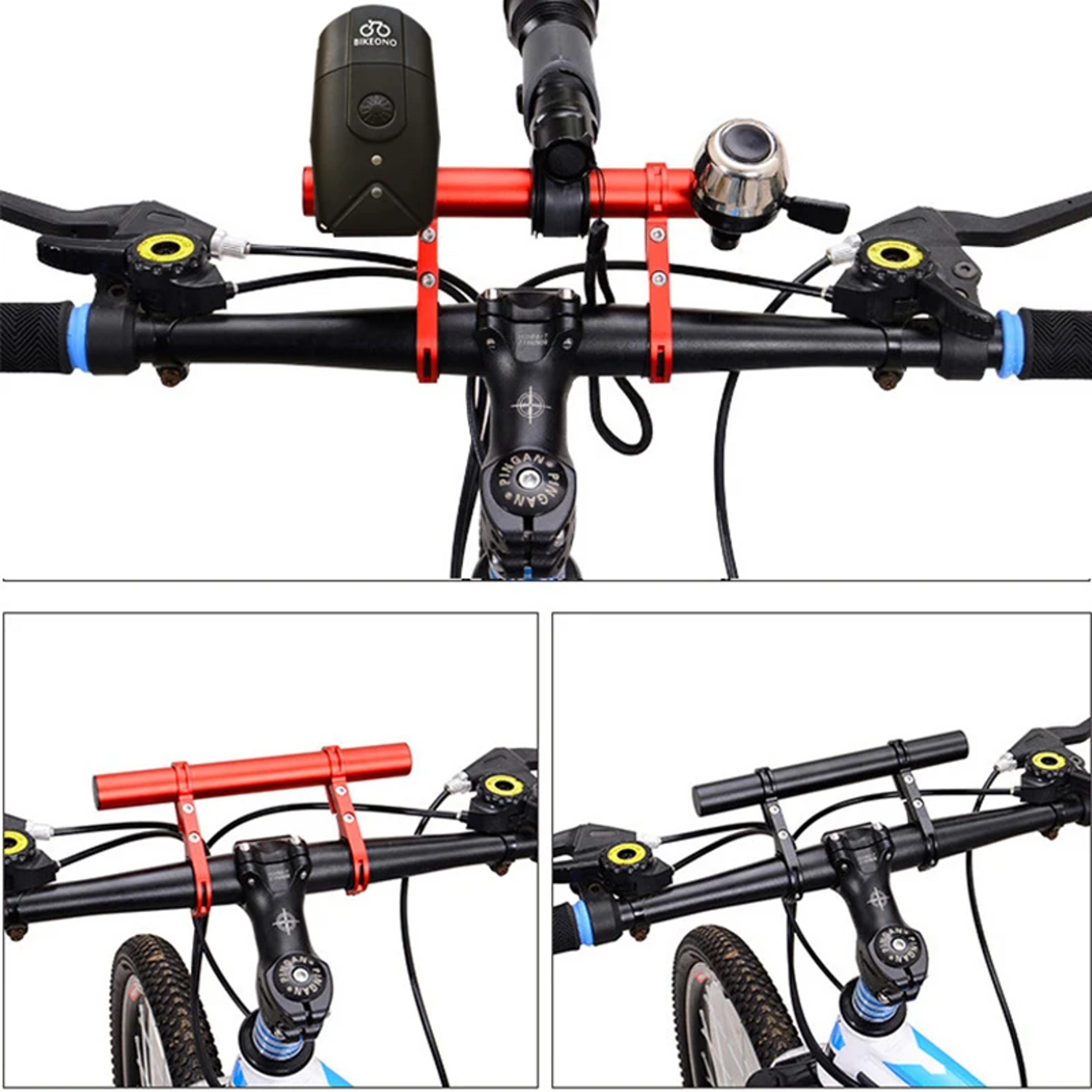 MTB Handlebar Extension Bicycle Headlight Bracket Road Bike Extender Mountain Handlebar Rack Parts 2
