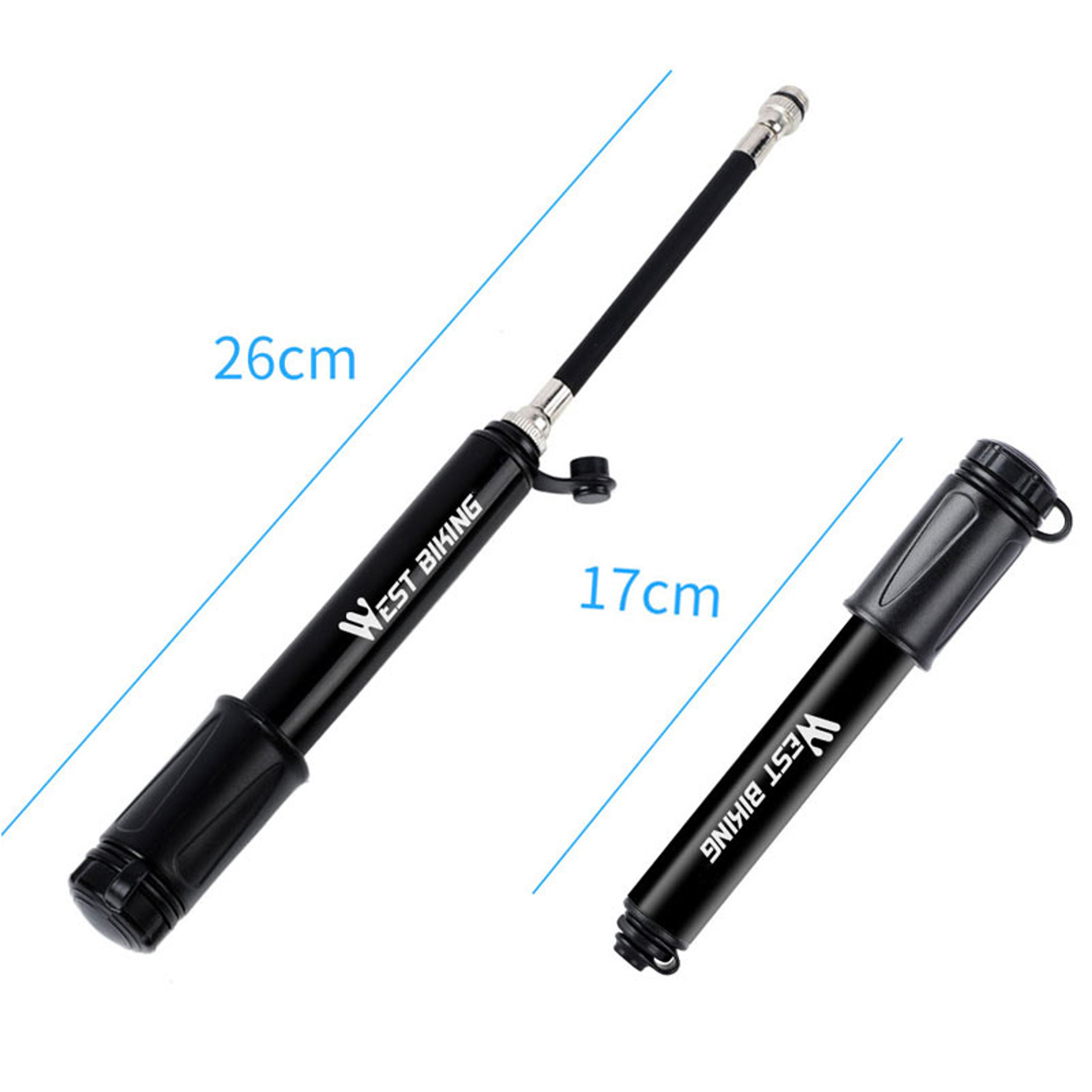 Aluminum Alloy Mini Bike Pump Bicycle Hand Air Pump For MTB And Road Cycling Tire Inflator 5