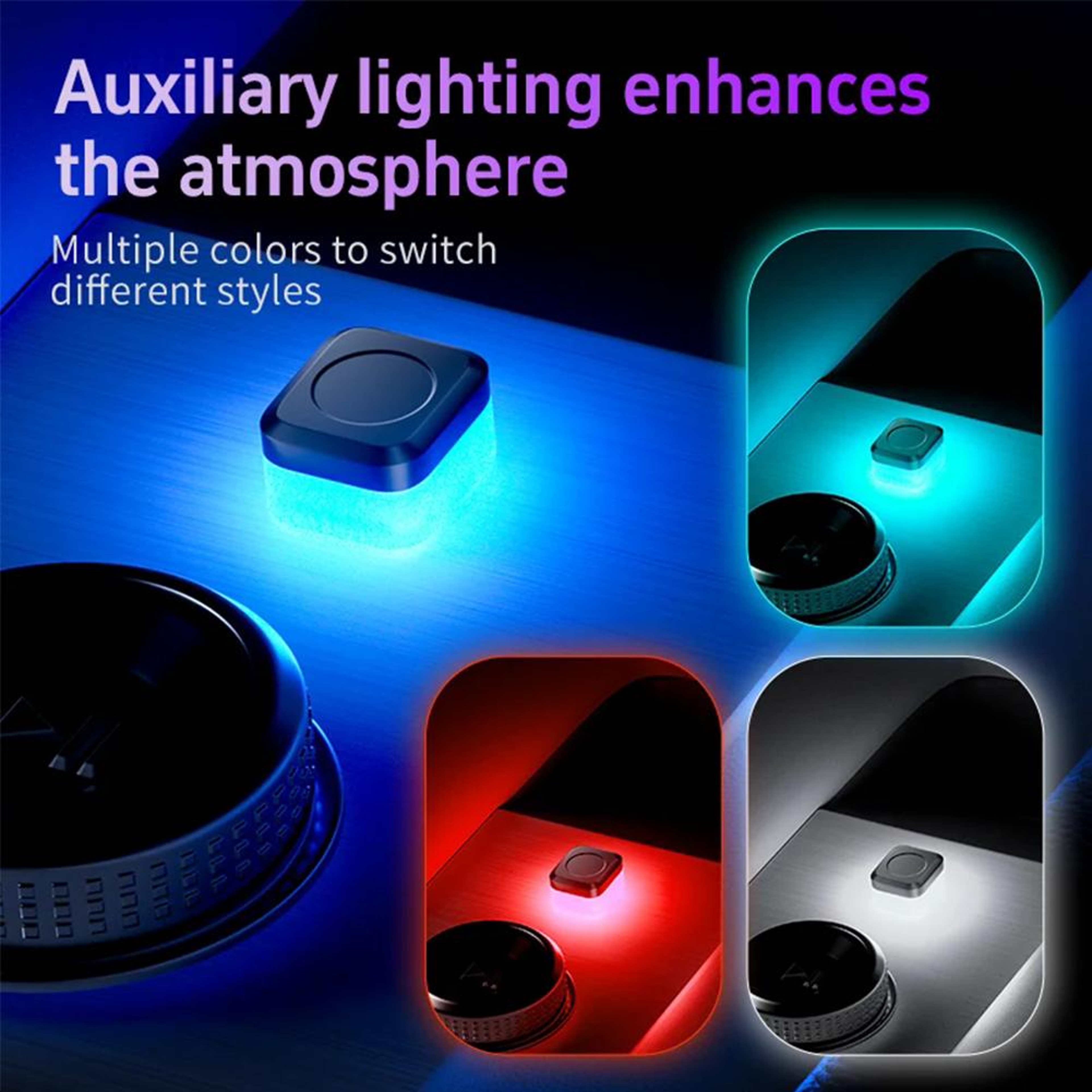 Auto Interior Atmosphere Light, Mini USB LED Car Lamp, Colorful Decorative Car Accessory – view 2