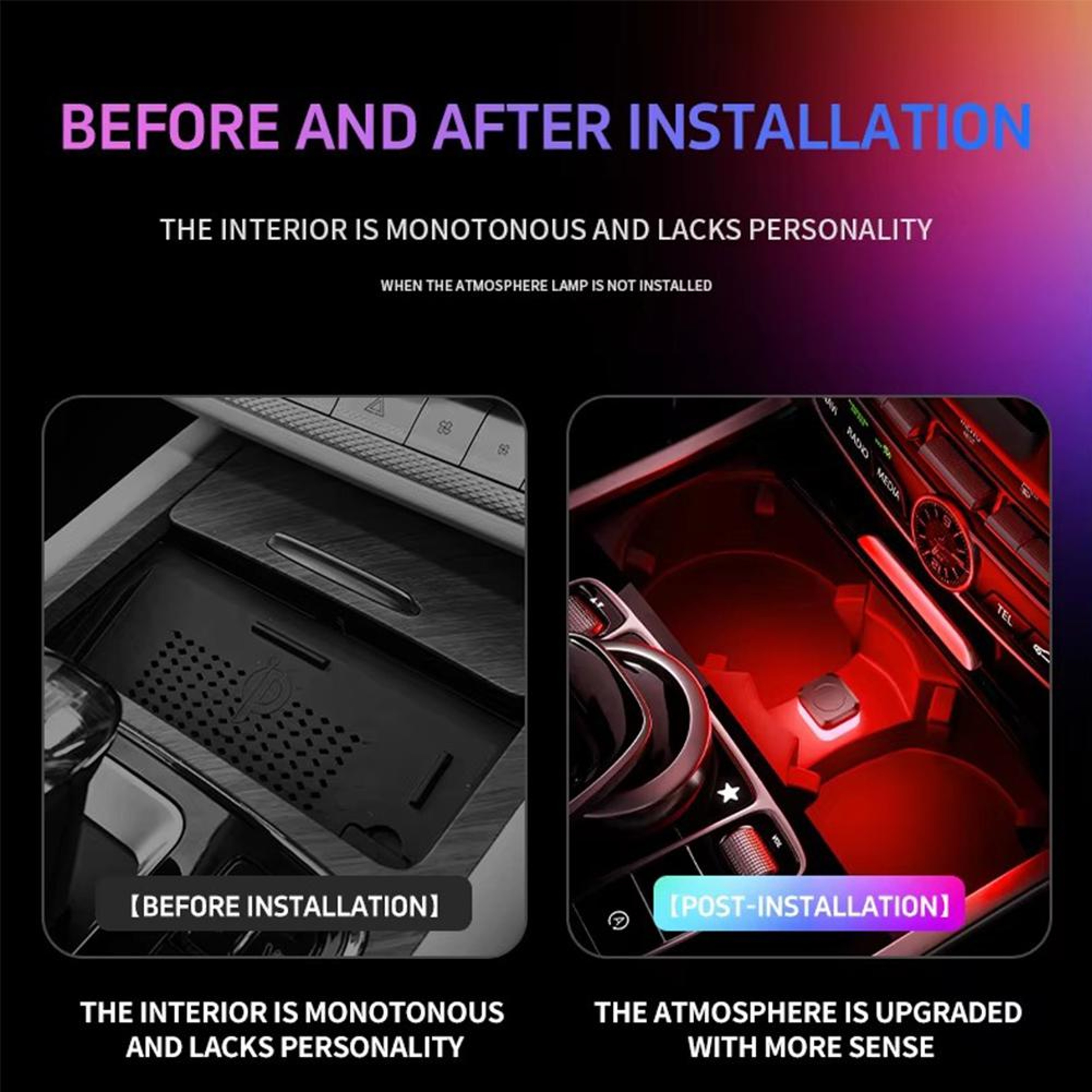 Auto Interior Atmosphere Light, Mini USB LED Car Lamp, Colorful Decorative Car Accessory – view 4