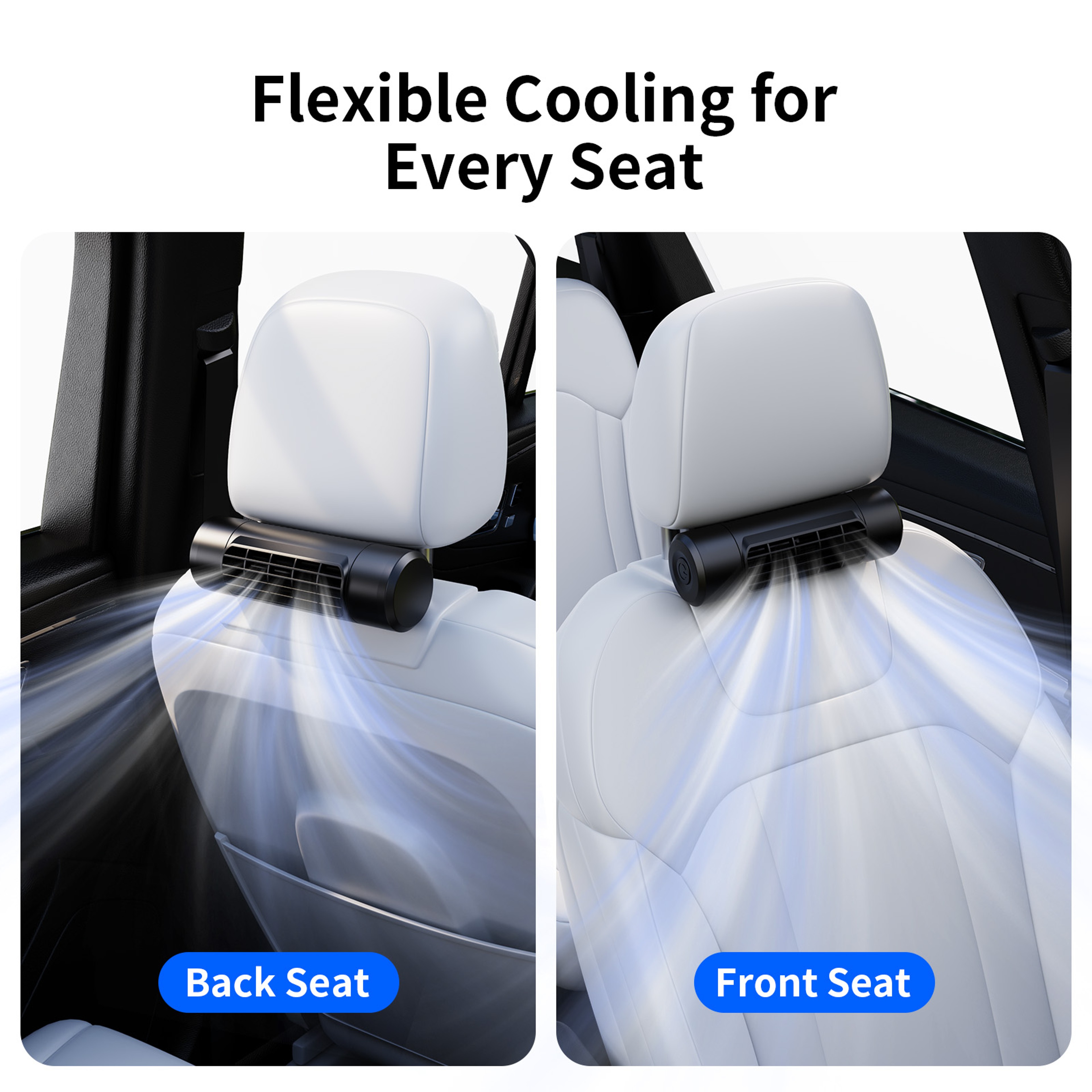 Portable Car Fan Rechargeable Headrest Cooling Fan with Battery for Backseat Baby Kids RV Truck – view 6