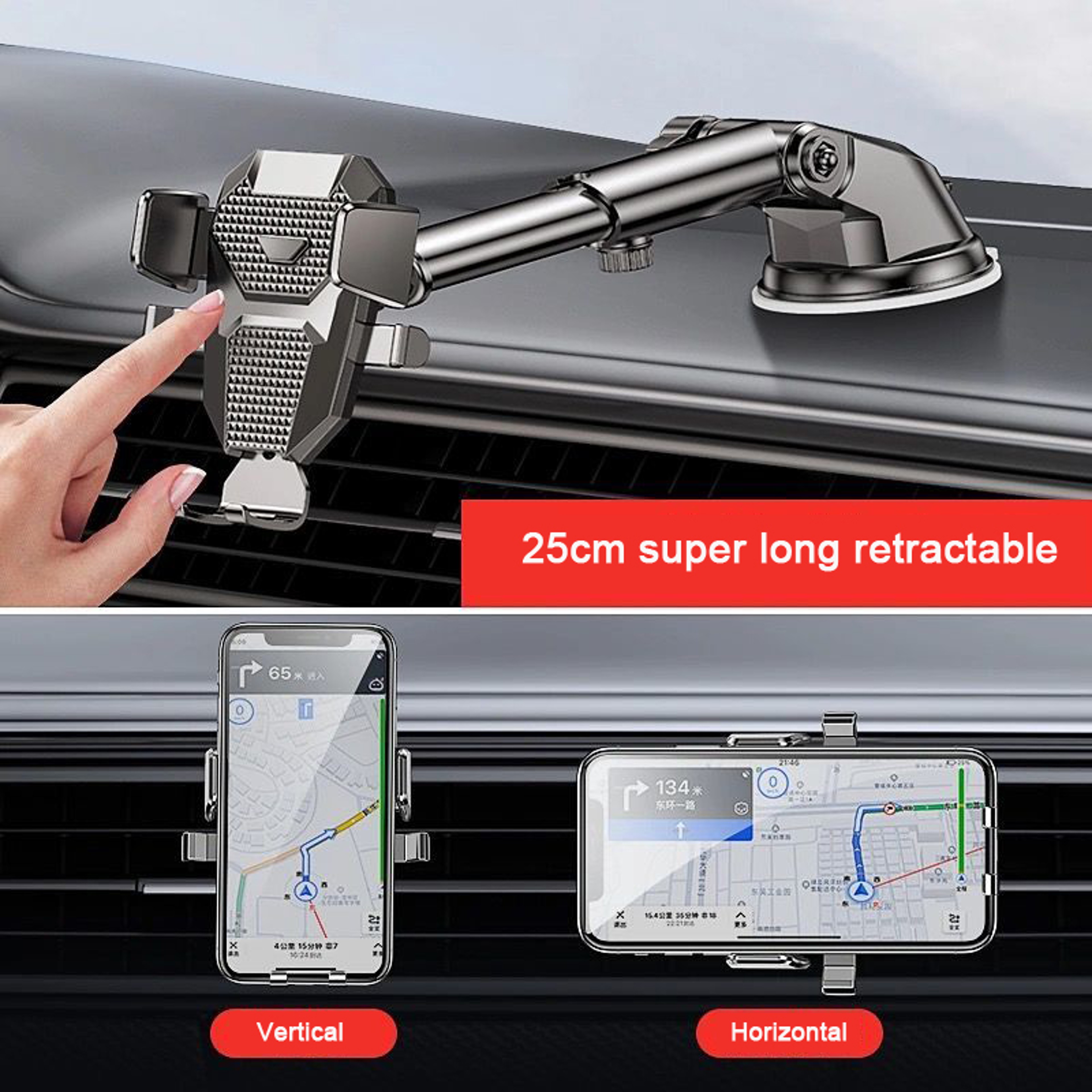 Universal Car Phone Holder Windshield Dashboard Phone Mount For Smartphones 2