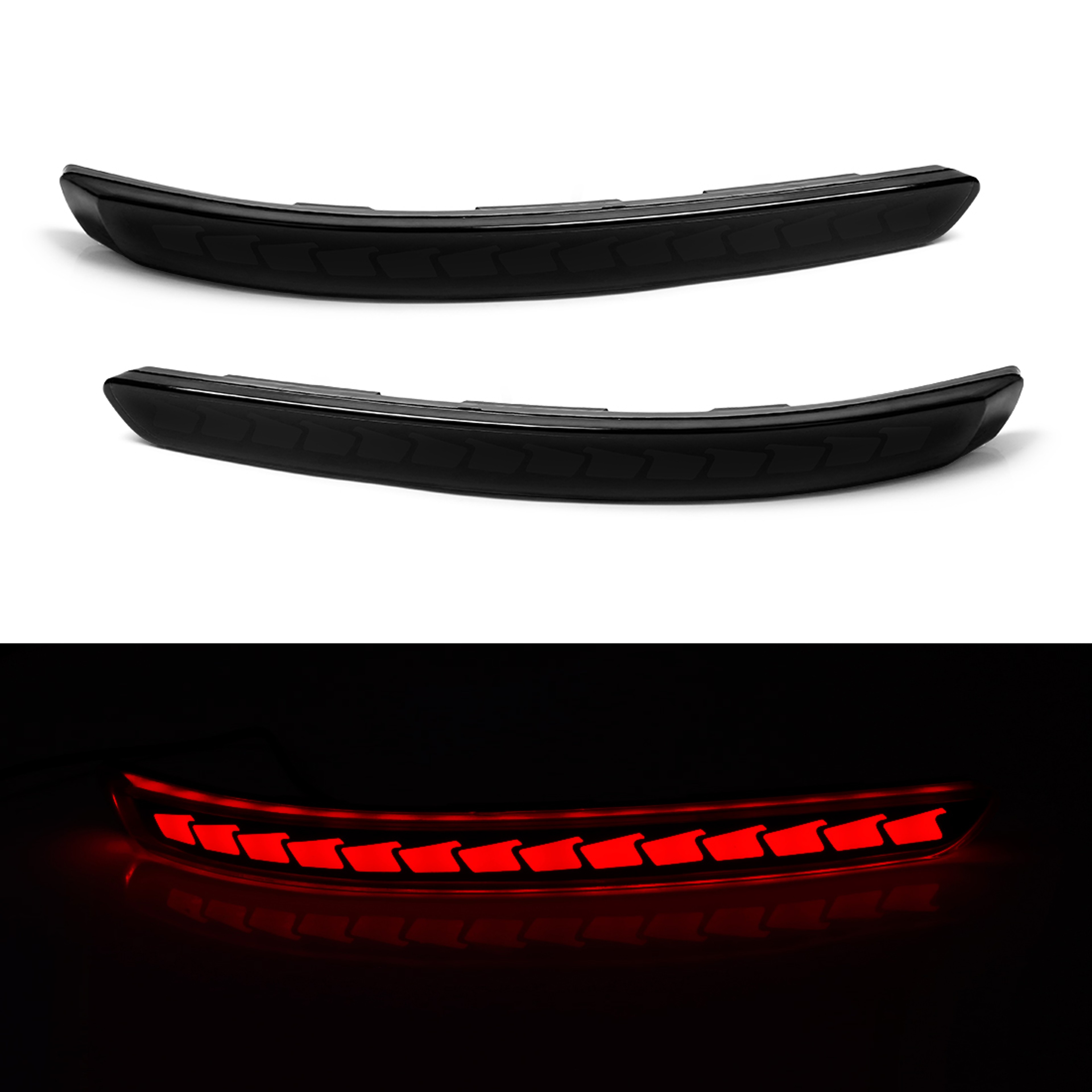 Kia Pegas LED Rear Bumper Lights with Dynamic Turn Signal & Brake Reflector – view 7