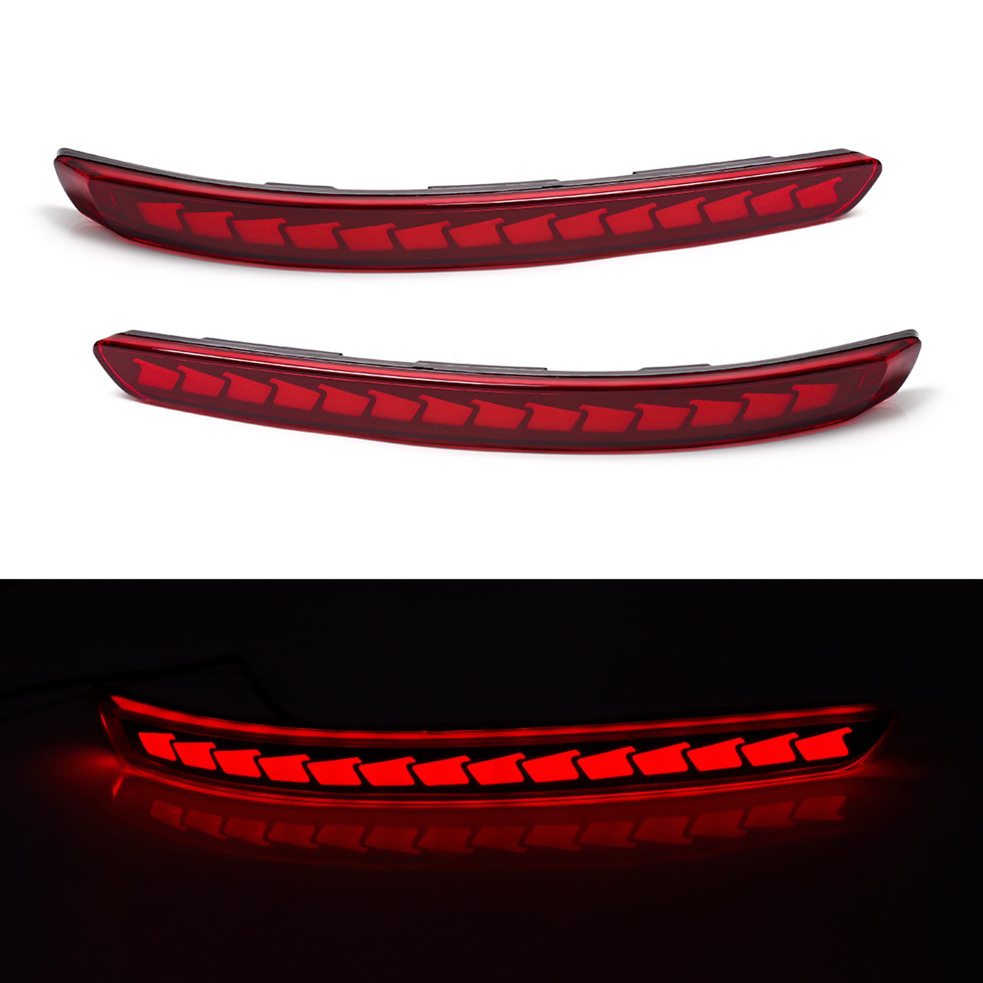 Kia Pegas LED Rear Bumper Lights with Dynamic Turn Signal & Brake Reflector – view 8
