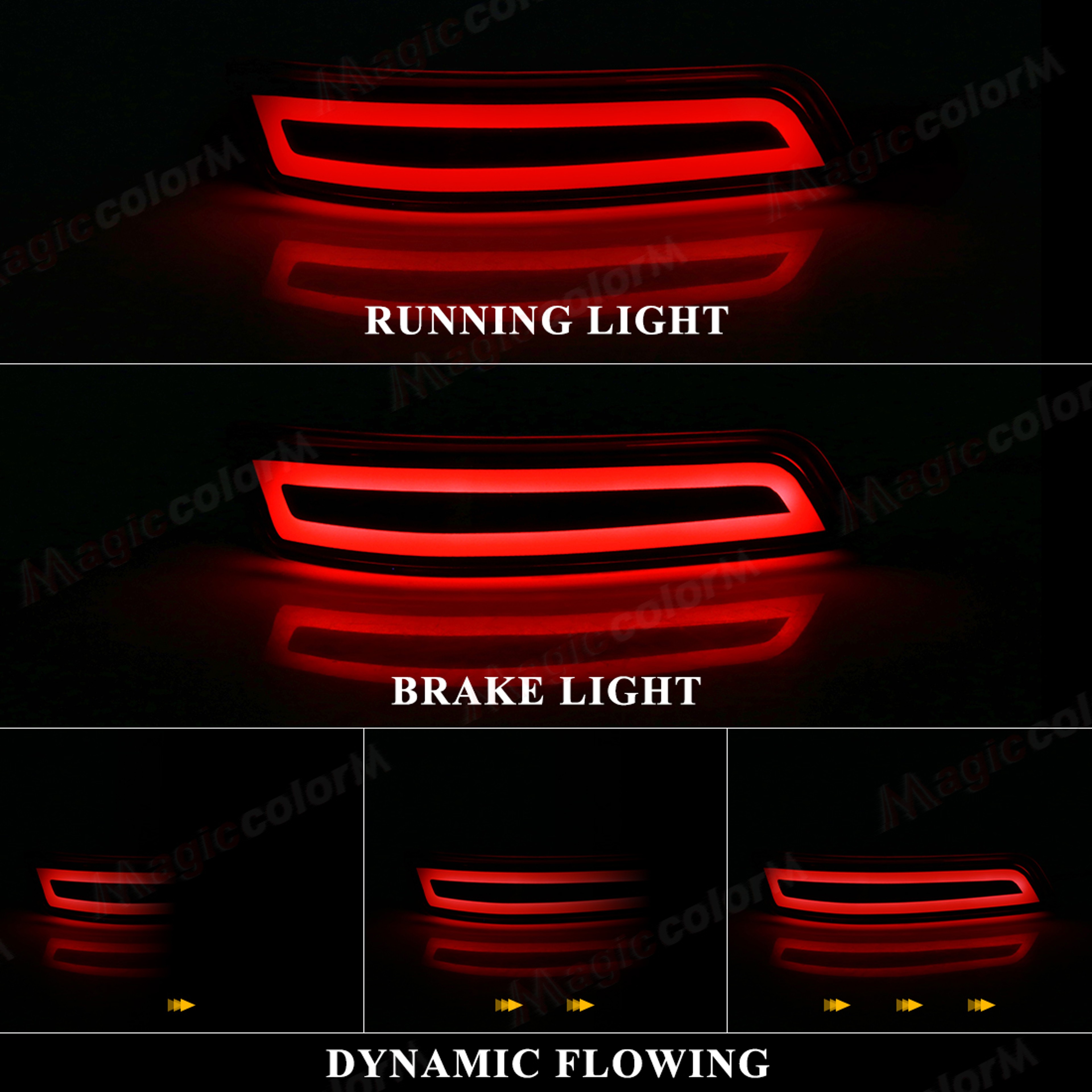 LED Bumper Reflector Lights With Dynamic Turn Signal For Toyota Corolla Altis  Lexus 5