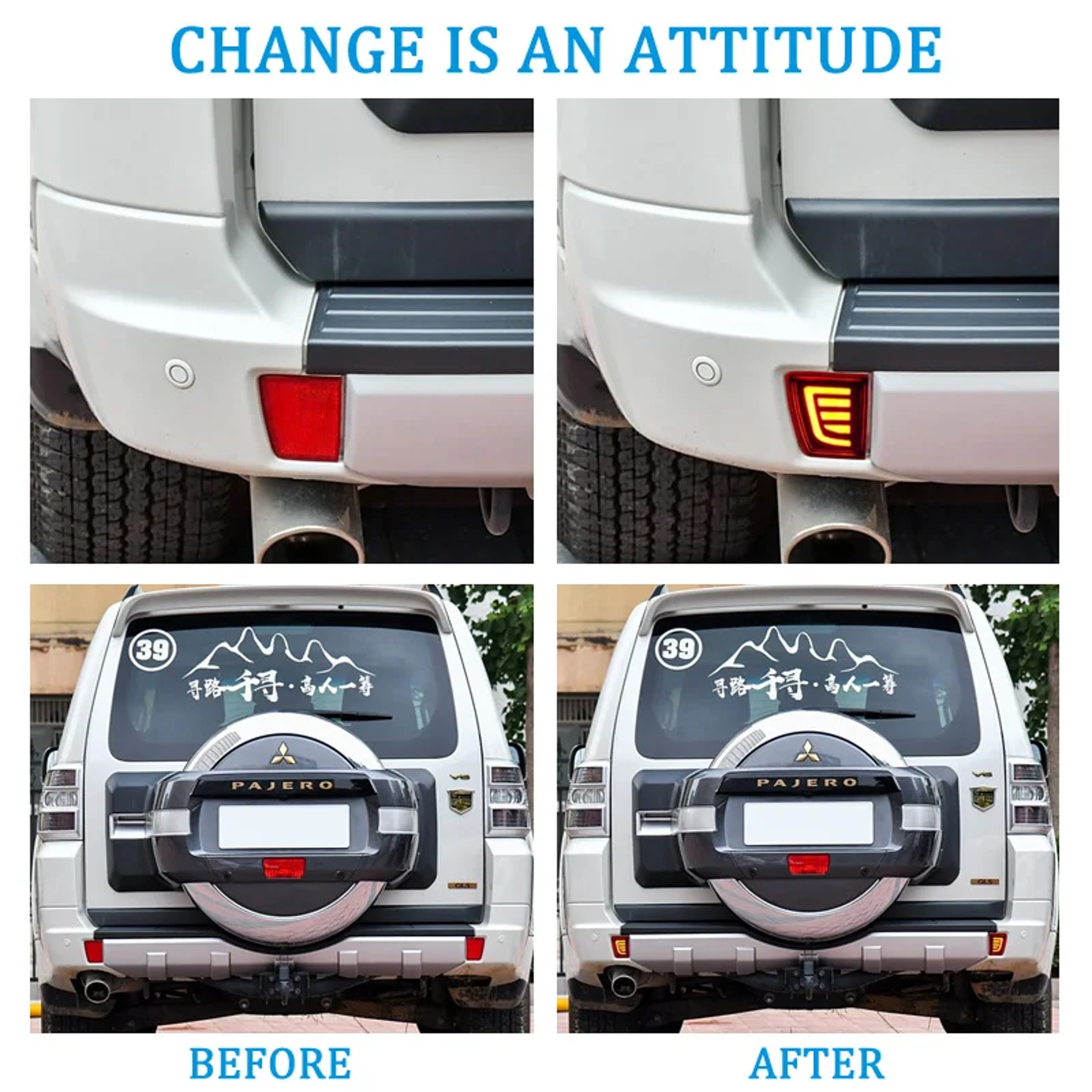 Mitsubishi Pajero LED Rear Bumper Light Brake Turn Signal Reflector 3