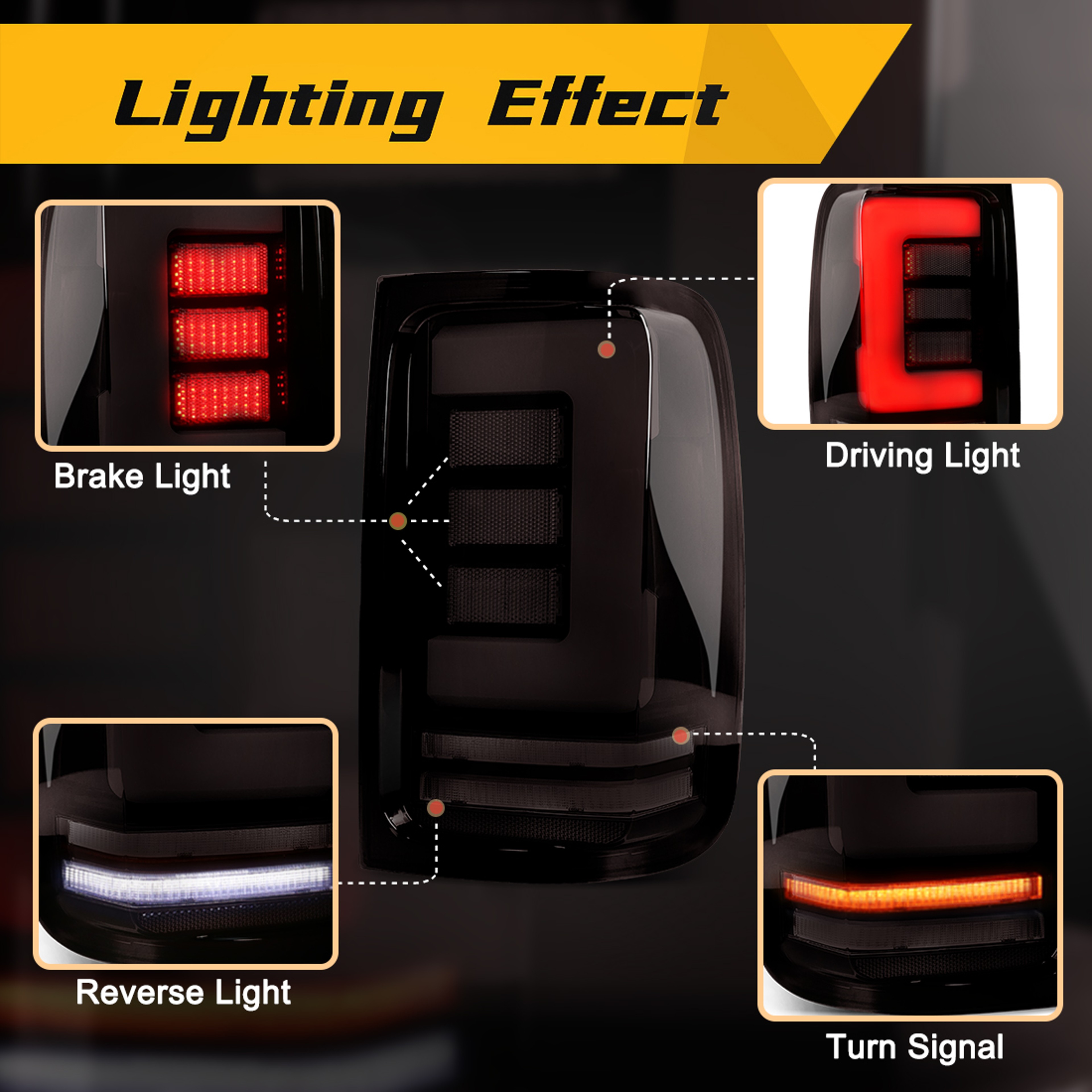 LED Tail Light Assembly for VW Amarok Rear Brake Turn Signal Reverse Lamp – view 3