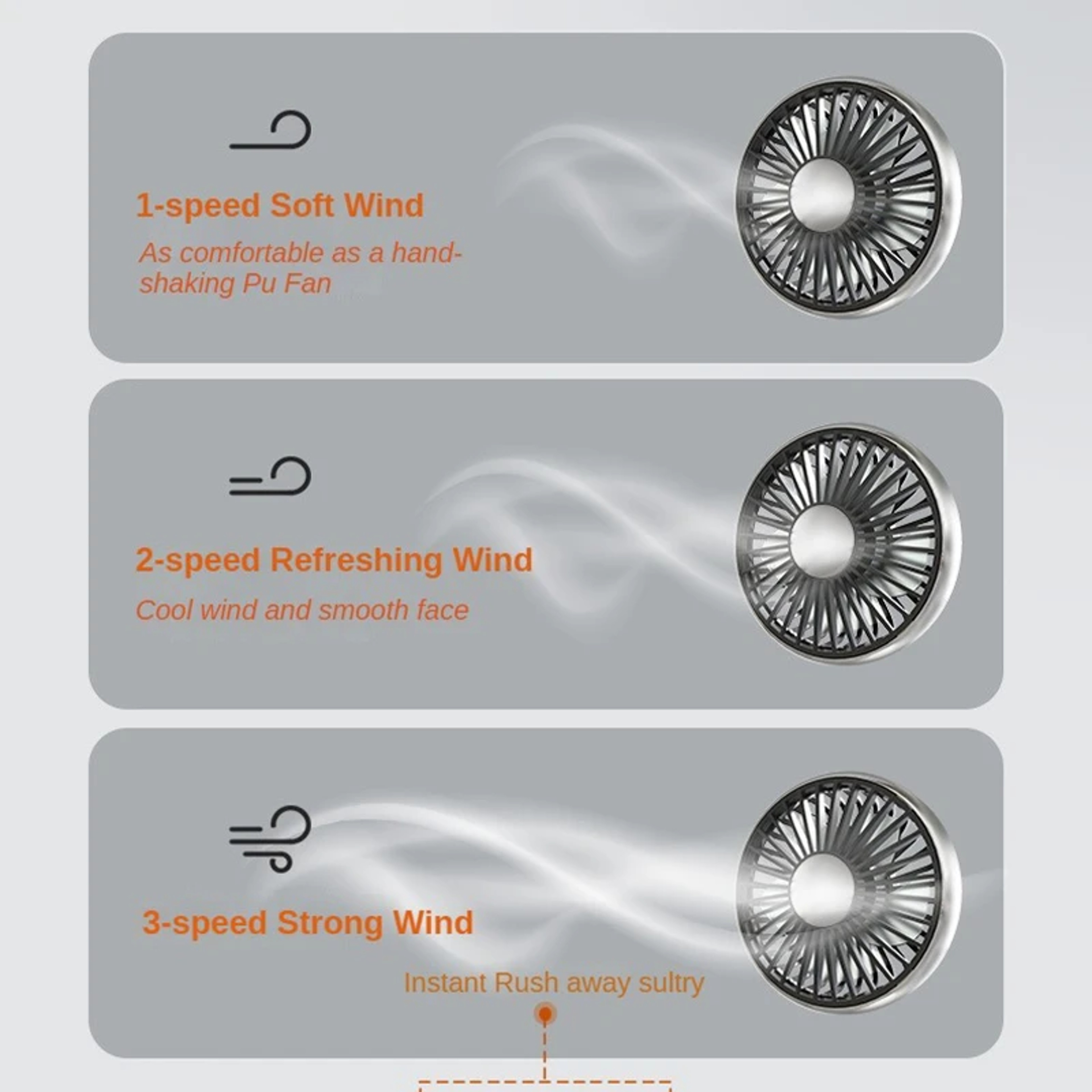 Rotating Dual Head USB Car Back Seat Fan With Speed Cooling For Cars And SUVs 4