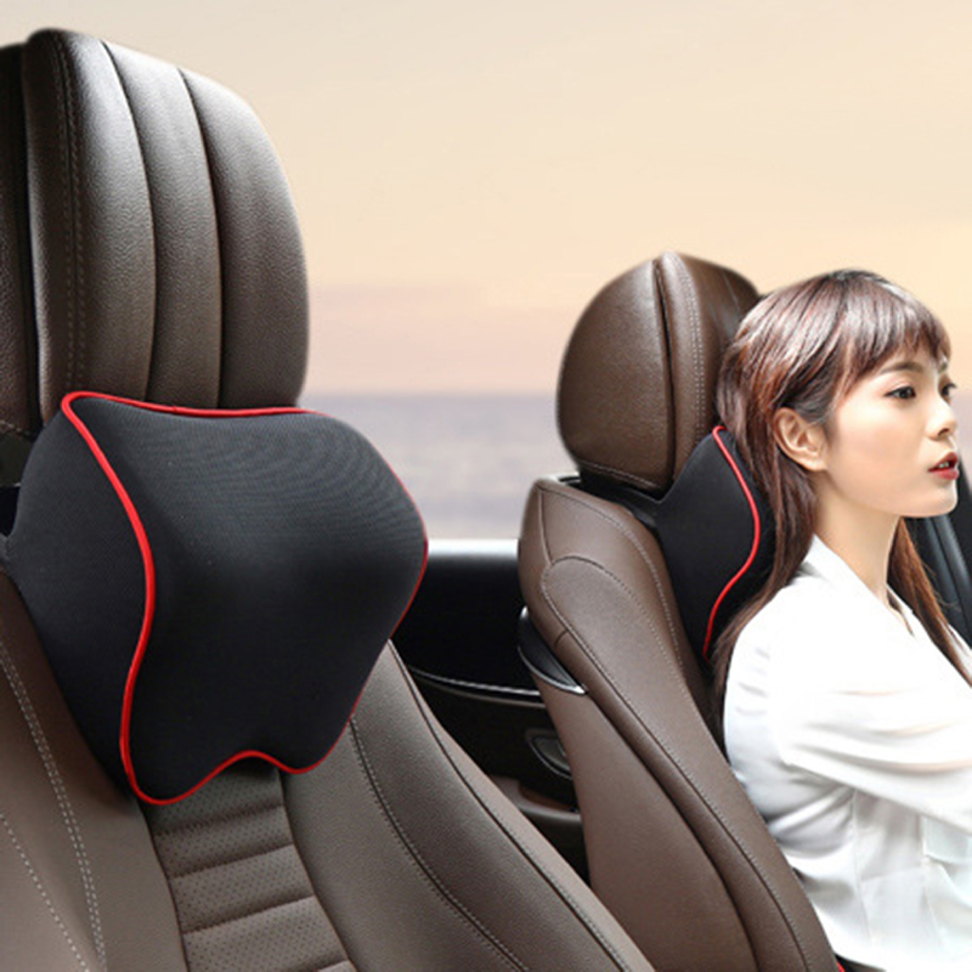 Memory Foam Car Neck Pillow Ergonomic Headrest Cushion For Car Seat Neck Support And Travel Comfort 0