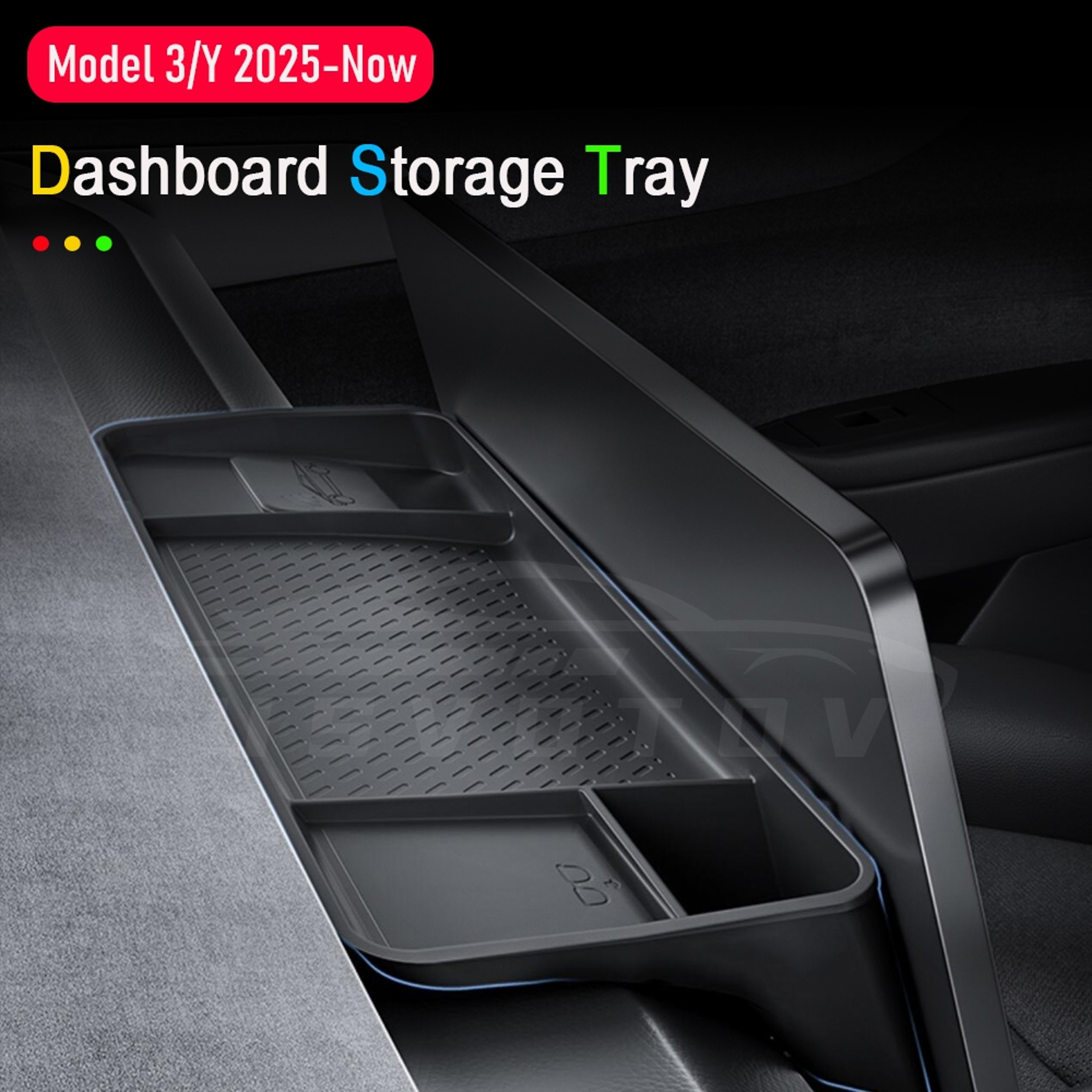 Model Y Center Console Organizer Dashboard Storage Box with Sunglasses Holder for Model – view 2