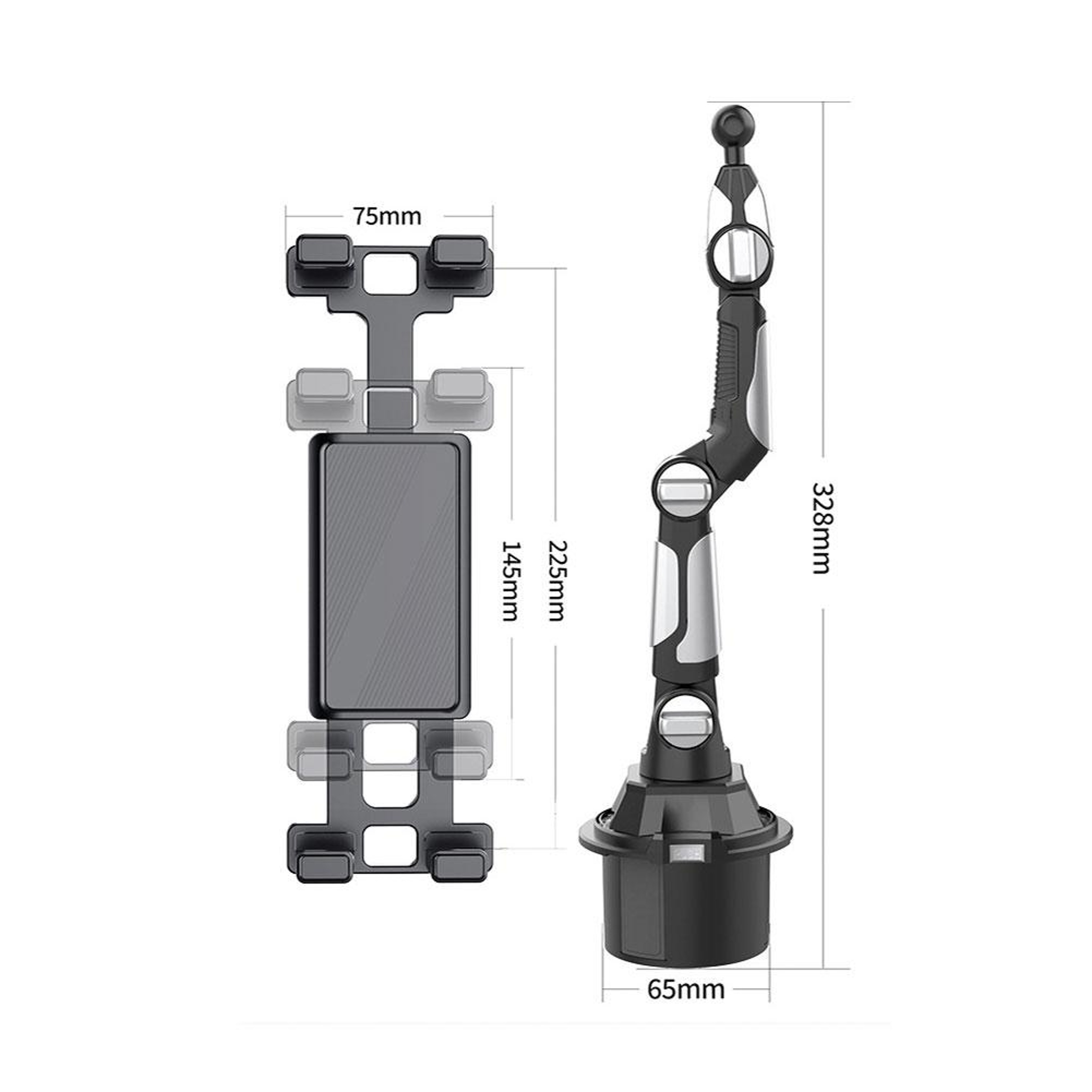 Car Cup Phone Holder Rotating Adjustable Cup Holder Phone Mount for Smartphones and Tablets – view 6