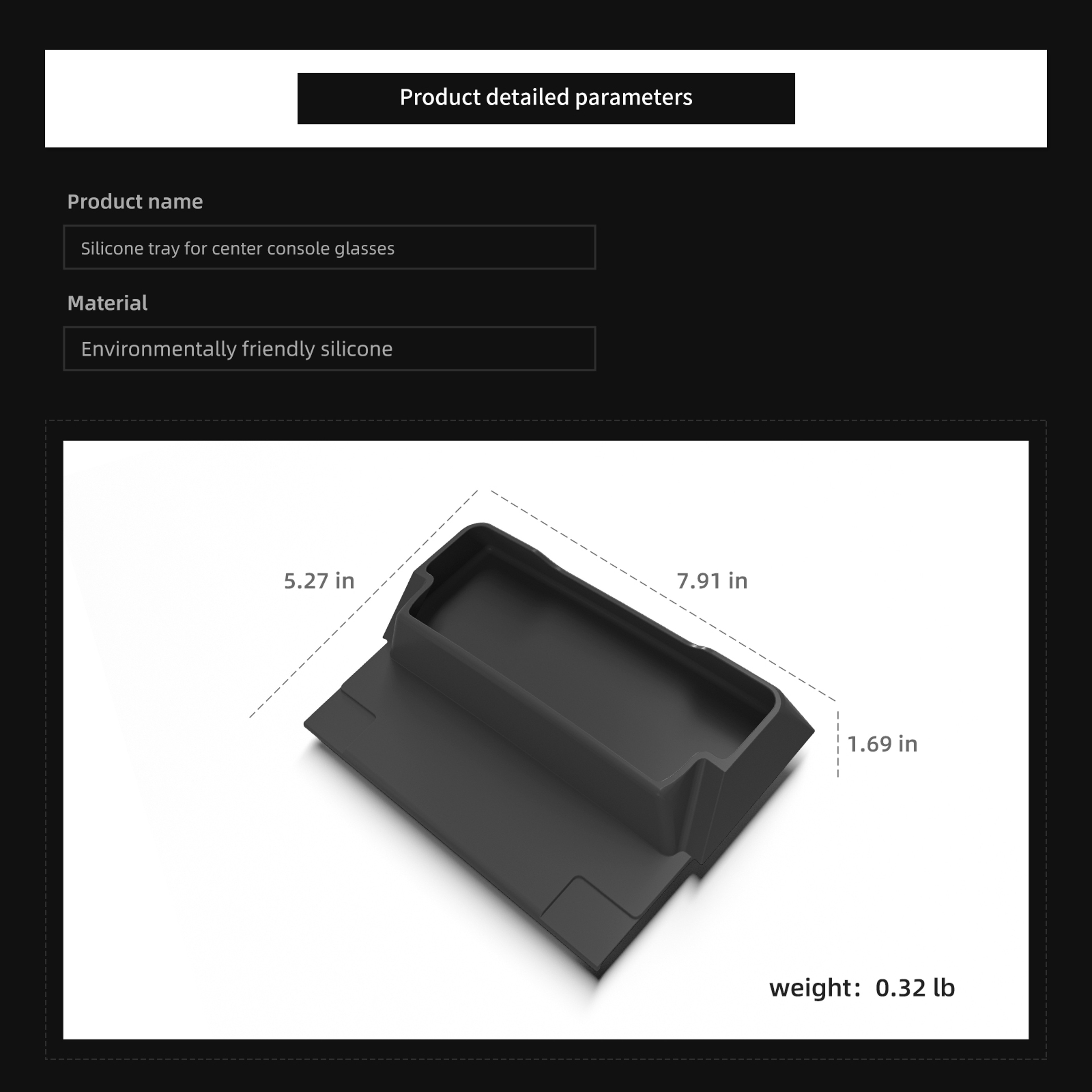 Tesla Model Y Center Console Organizer Armrest Storage Box Glasses Tray – view 5