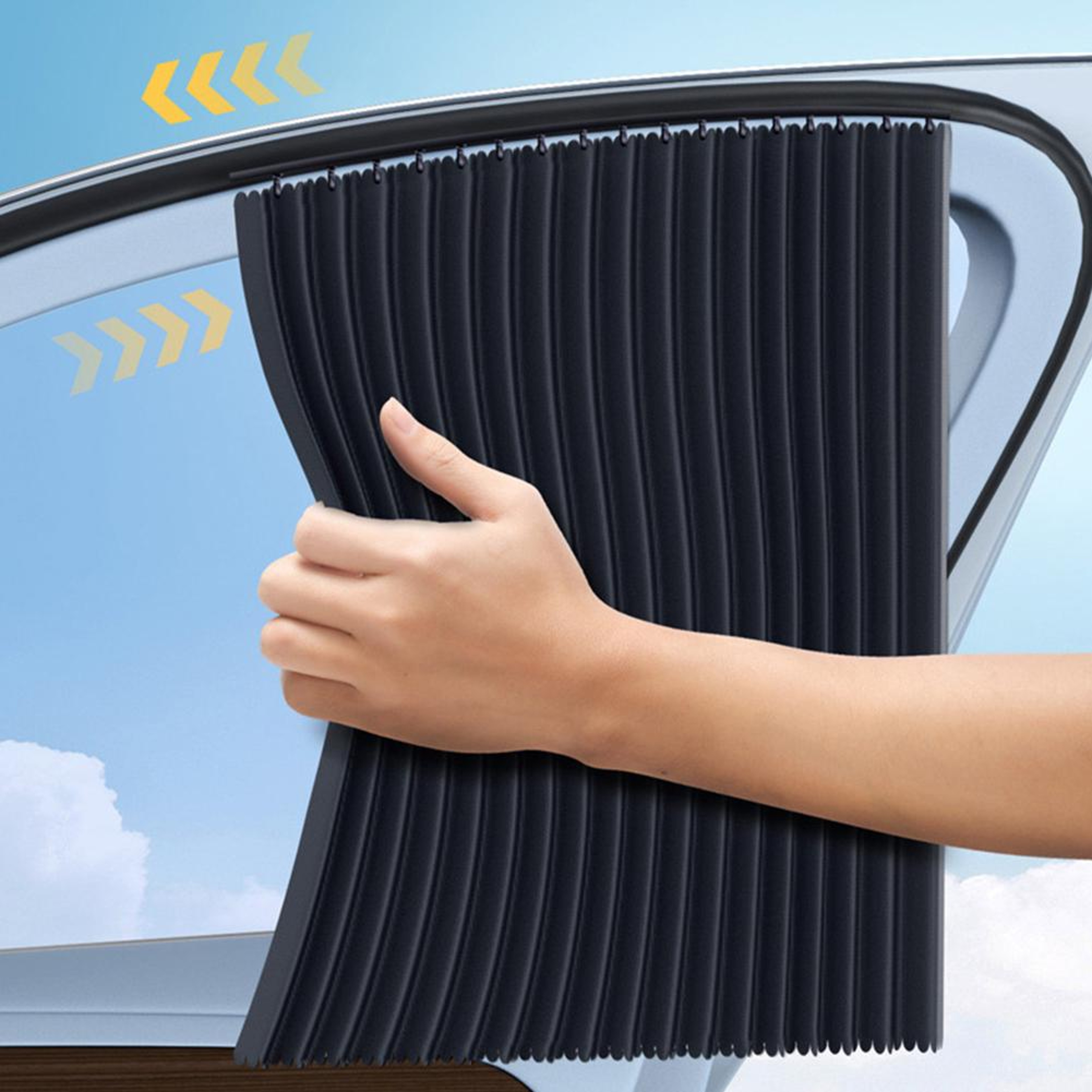 Automatic Telescopic Car Side Window Sun Shade UV Heat Shield Curtain 0