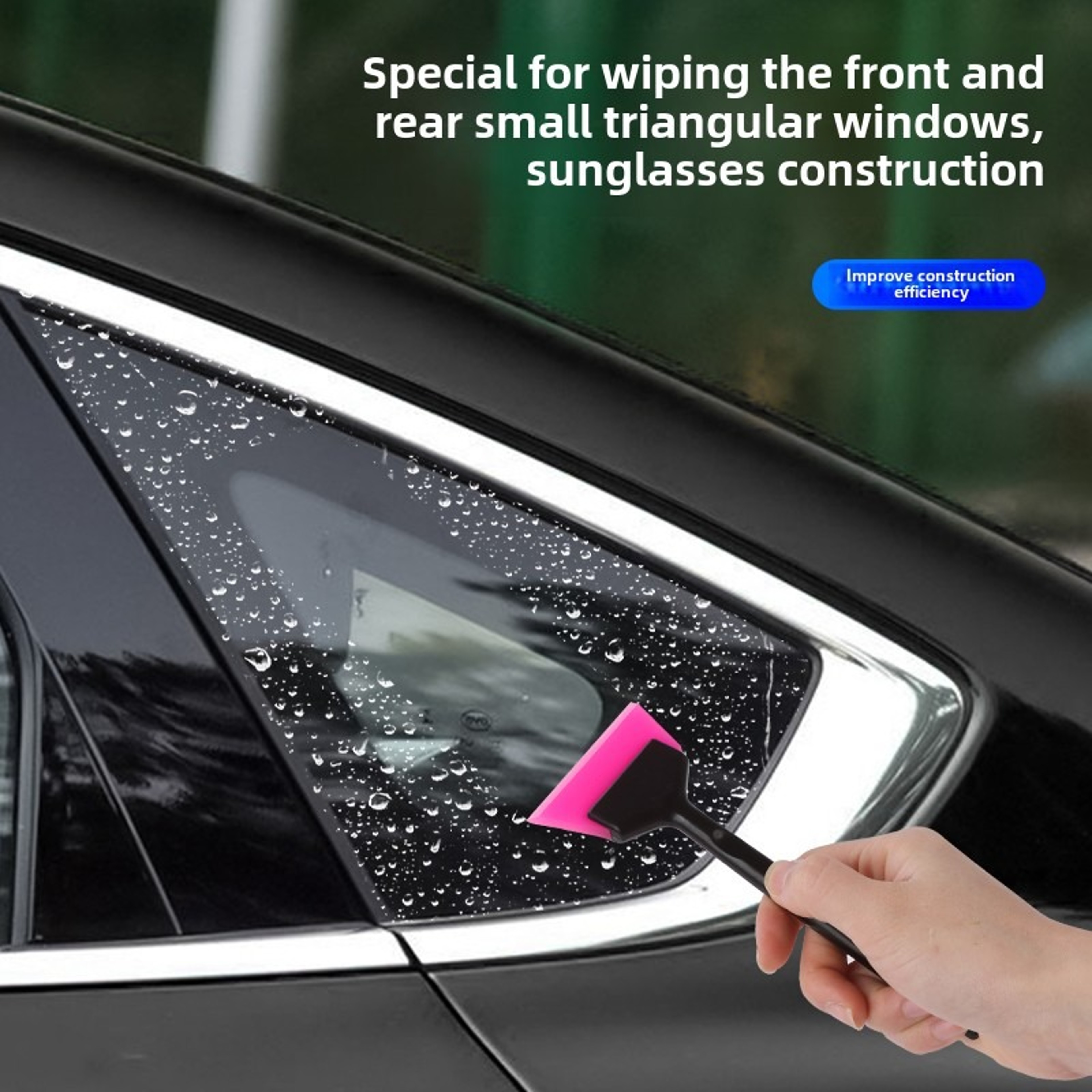 Long Handle Car Window Tint Squeegee Rubber PPF Water Remover 1